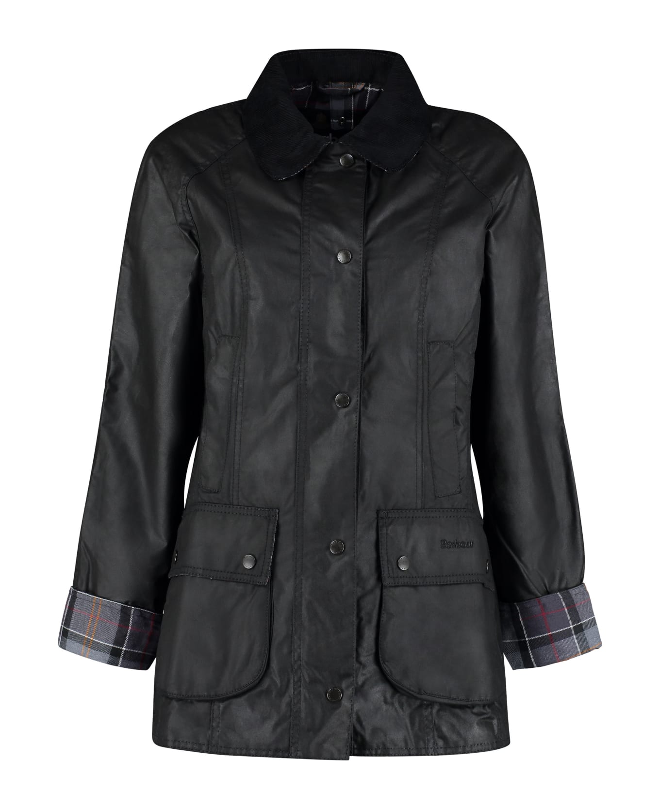 Barbour Beadnell Coated Cotton Jacket - black
