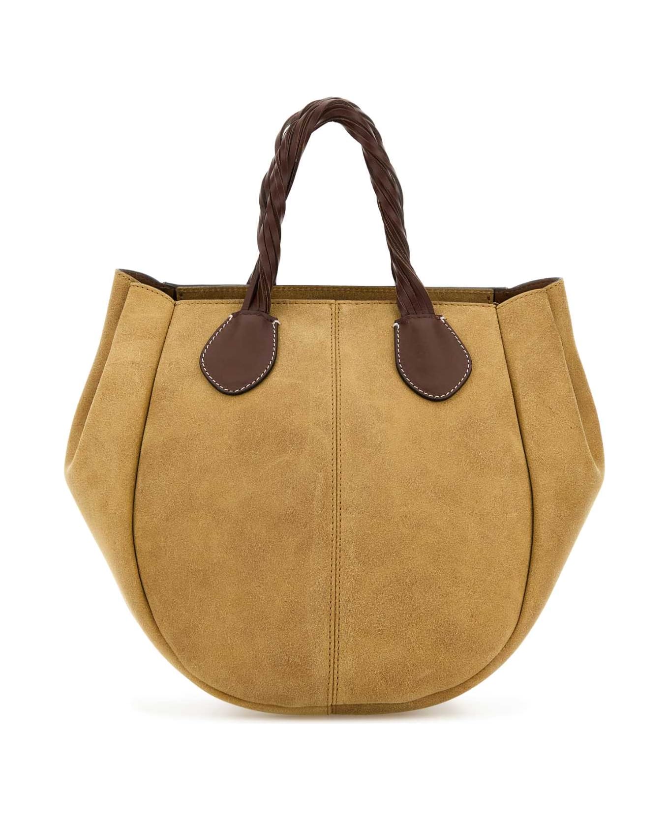 J.W. Anderson Beige Suede Small Punch Handbag - CARAMEL