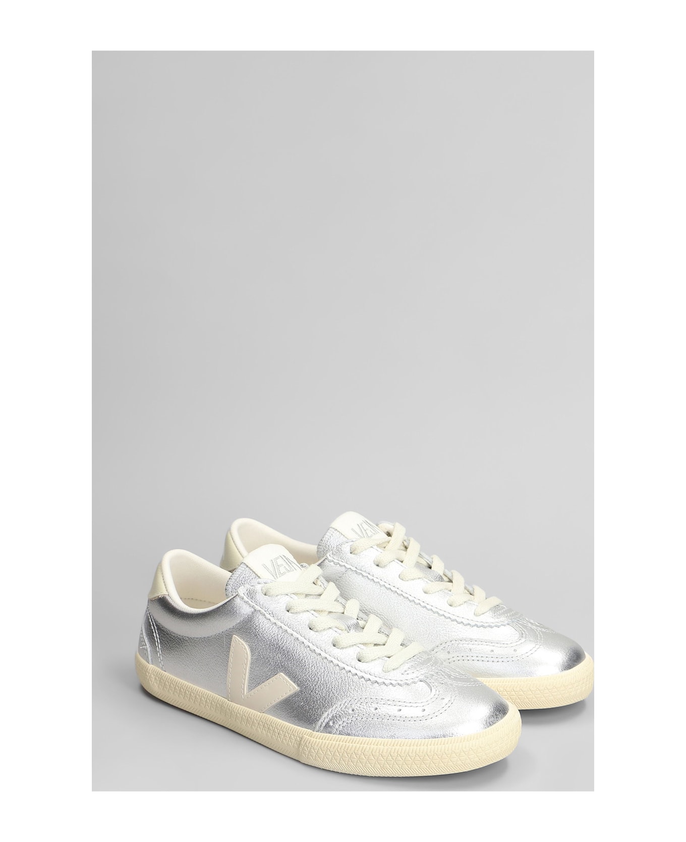 Veja Volley O.t Sneakers In Silver Leather - silver
