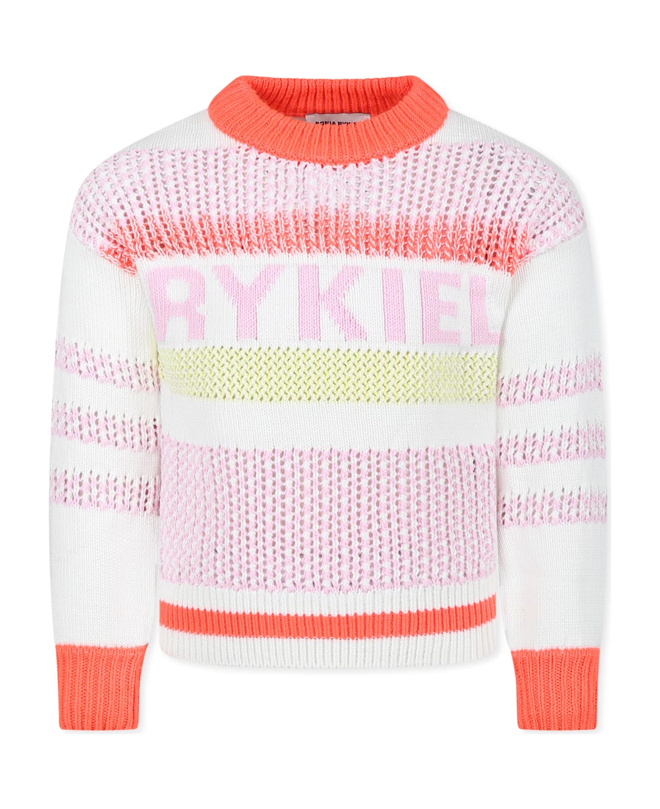 Rykiel Enfant Ivory Sweater For Girl With Logo - Ivory
