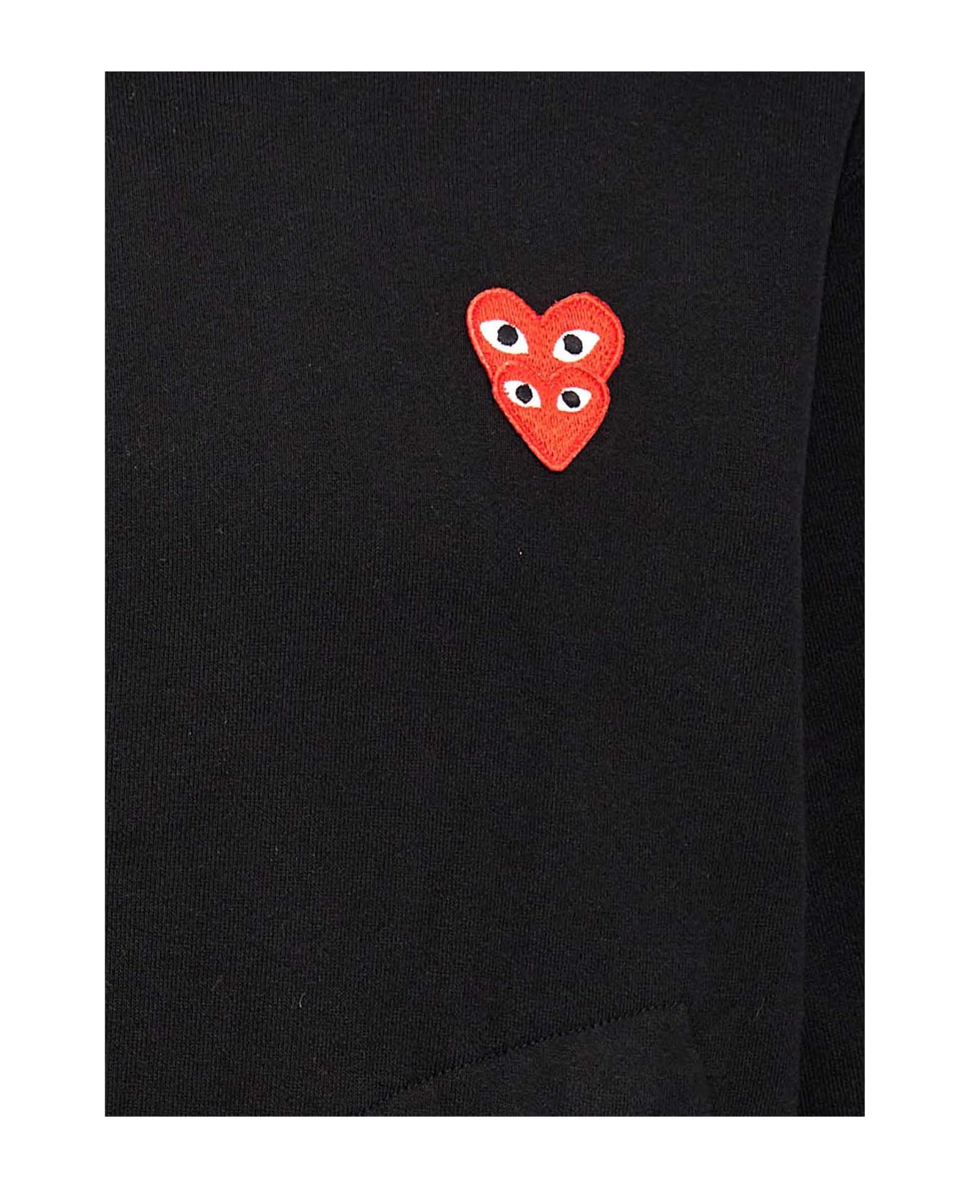 Comme des Garçons Play 
double Heart
 Hoodie - Black  