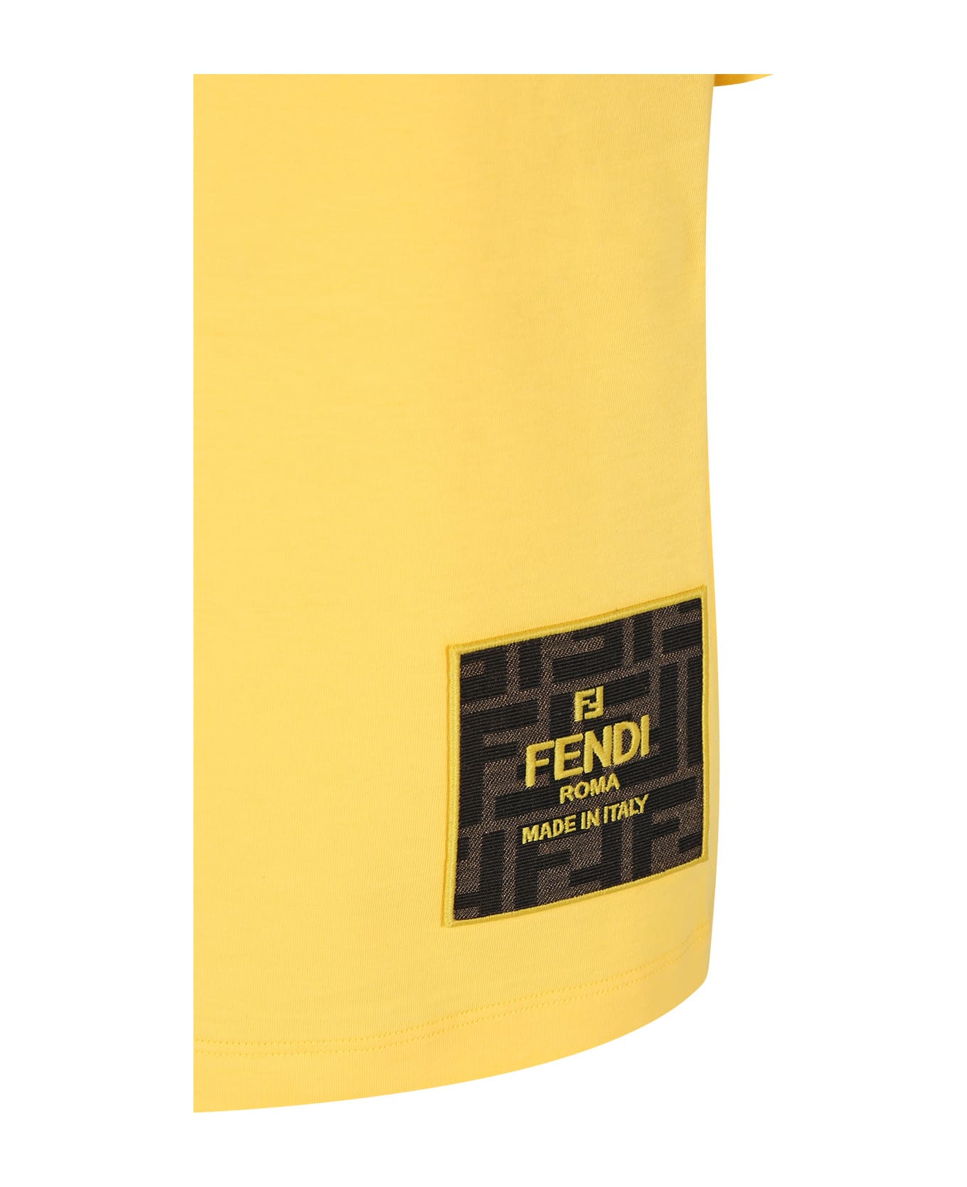 Fendi Yellow T-shirt For Boy With Logo - Giallo