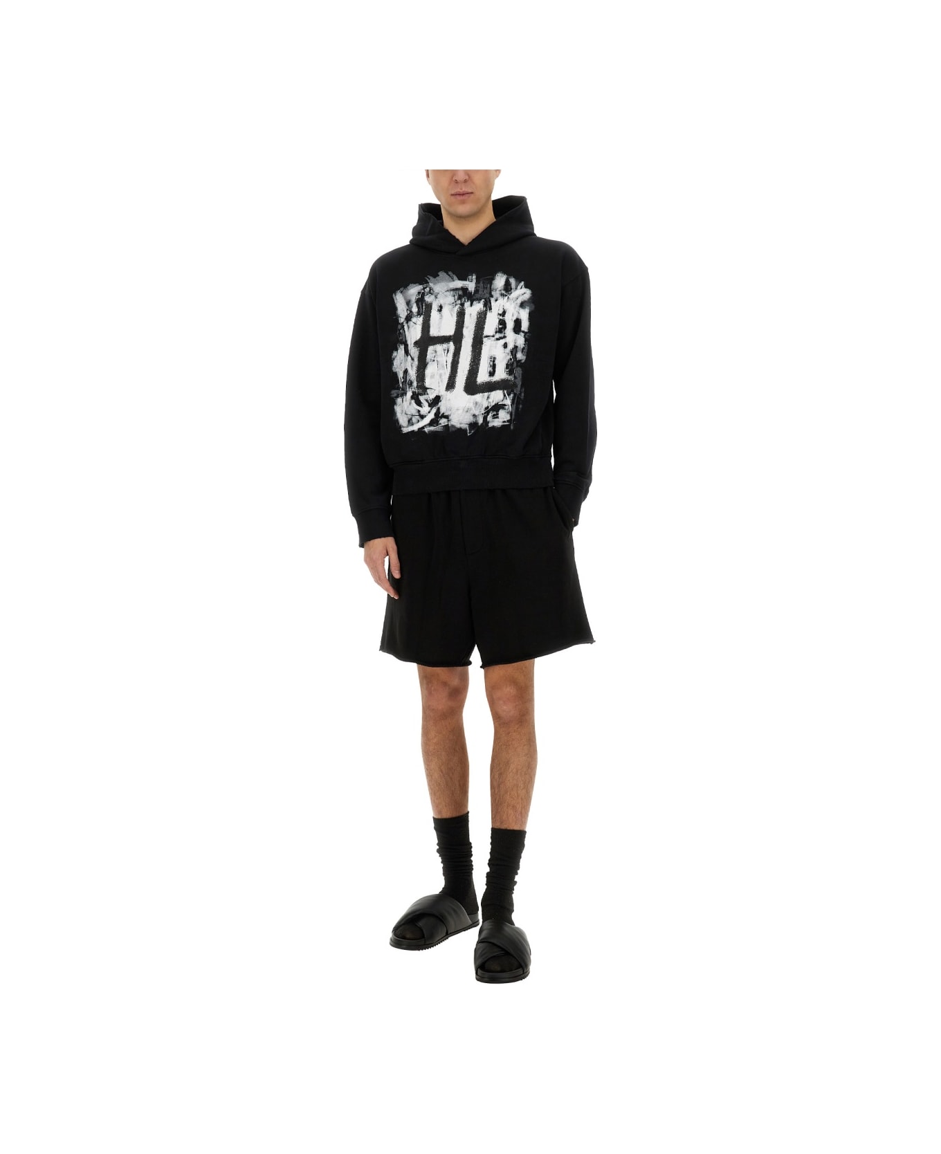 Helmut Lang Cotton Shorts - BLACK