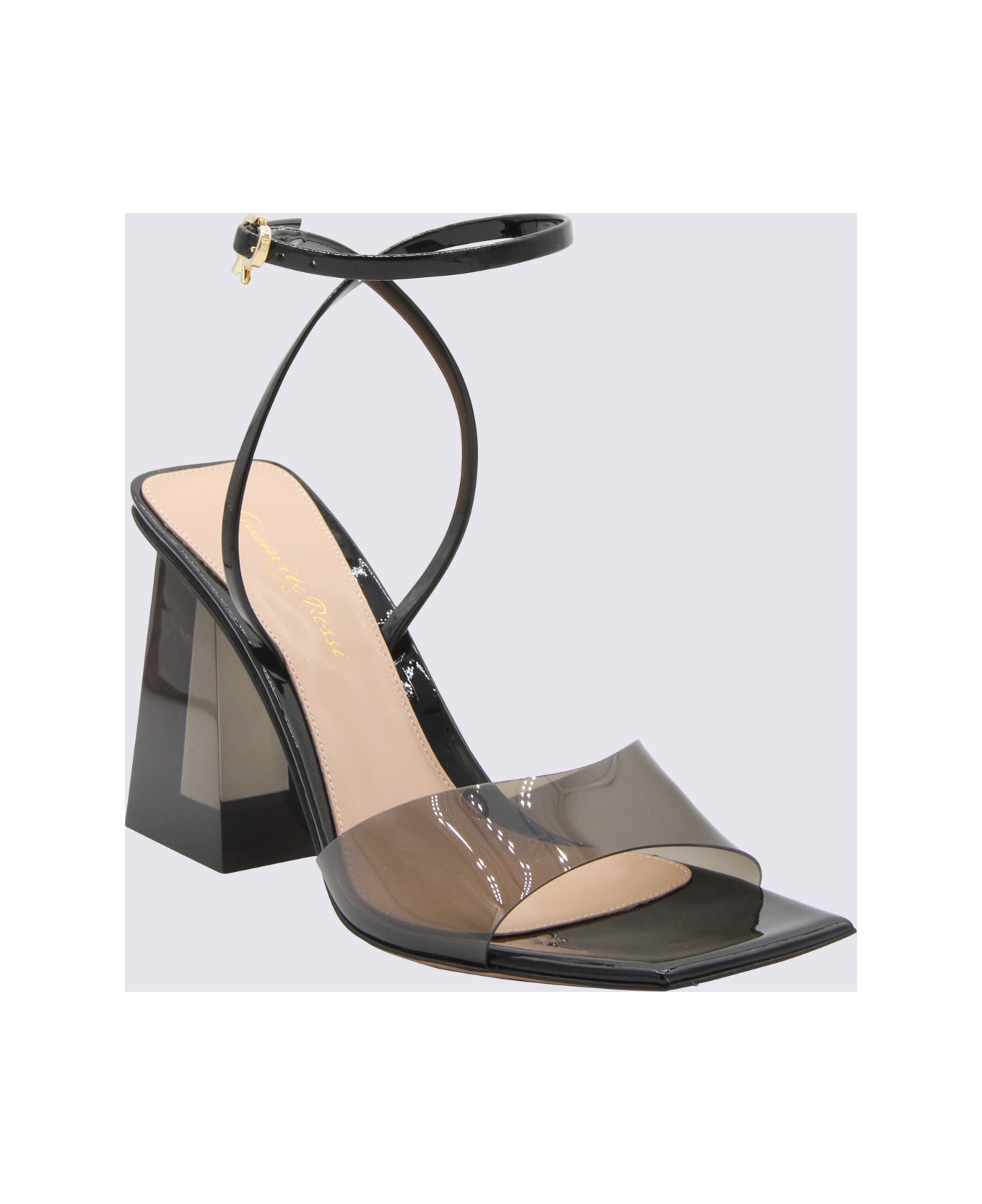 Gianvito Rossi Fume' And Black Leather Cosmic Sandals - FUME''+BLACK