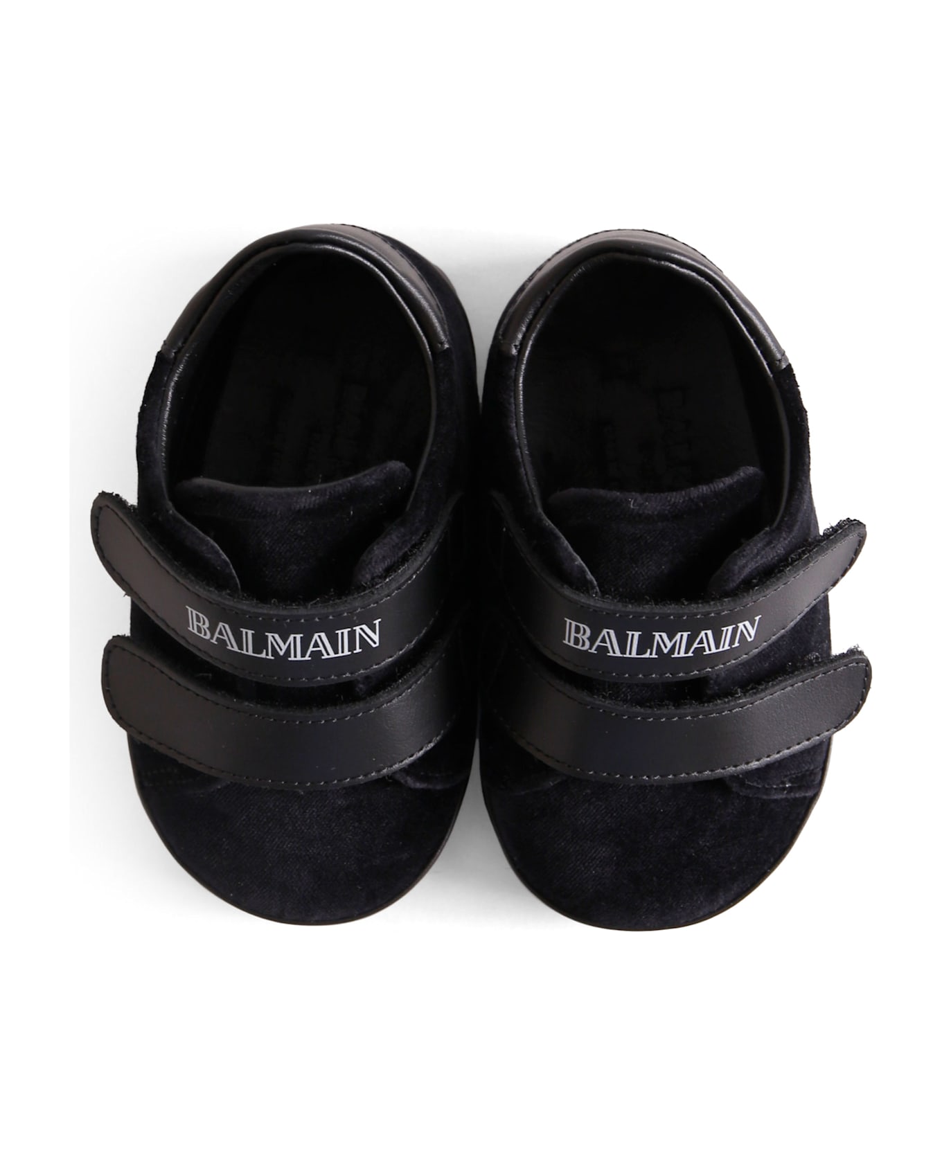 Balmain Black Sneakers For Babykids Wirth Logo - Black