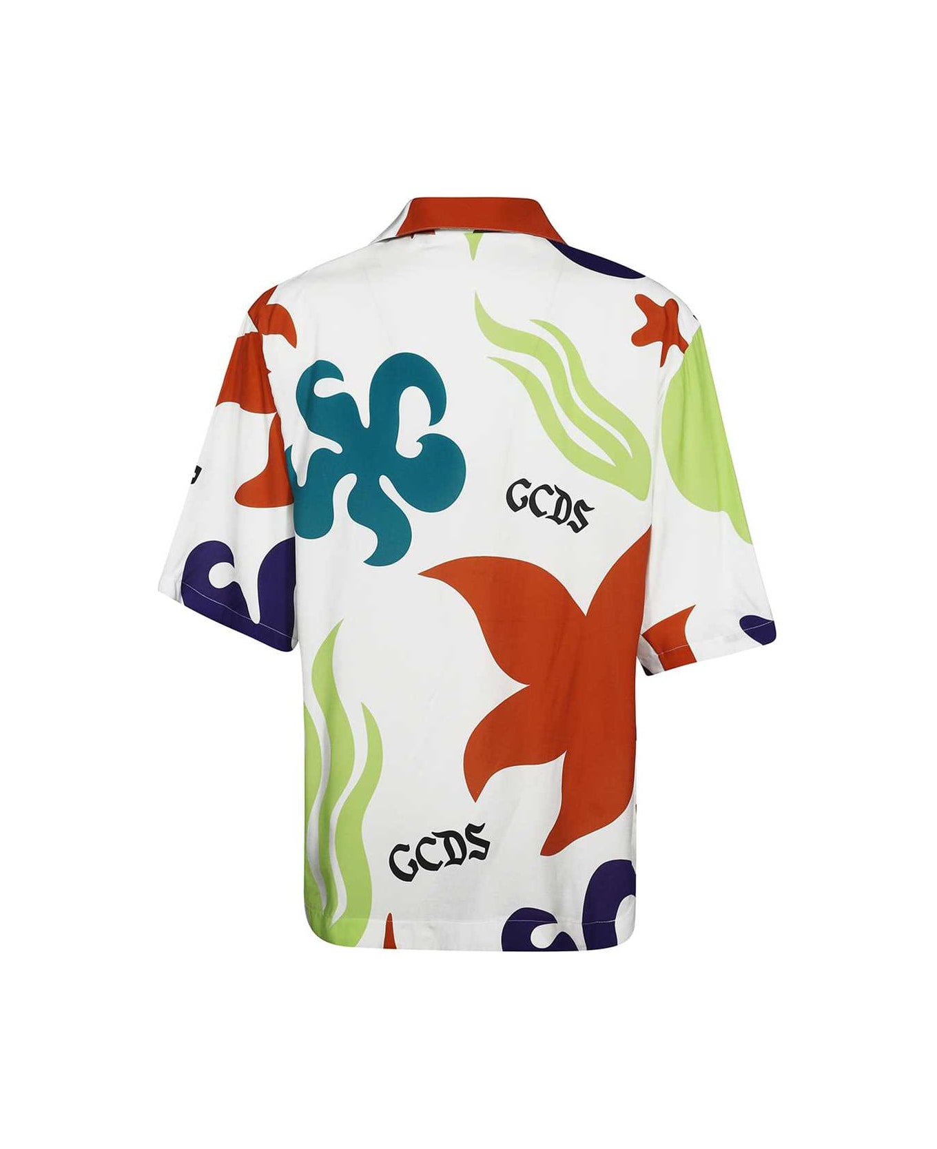 GCDS Printed Viscose Shirt - White