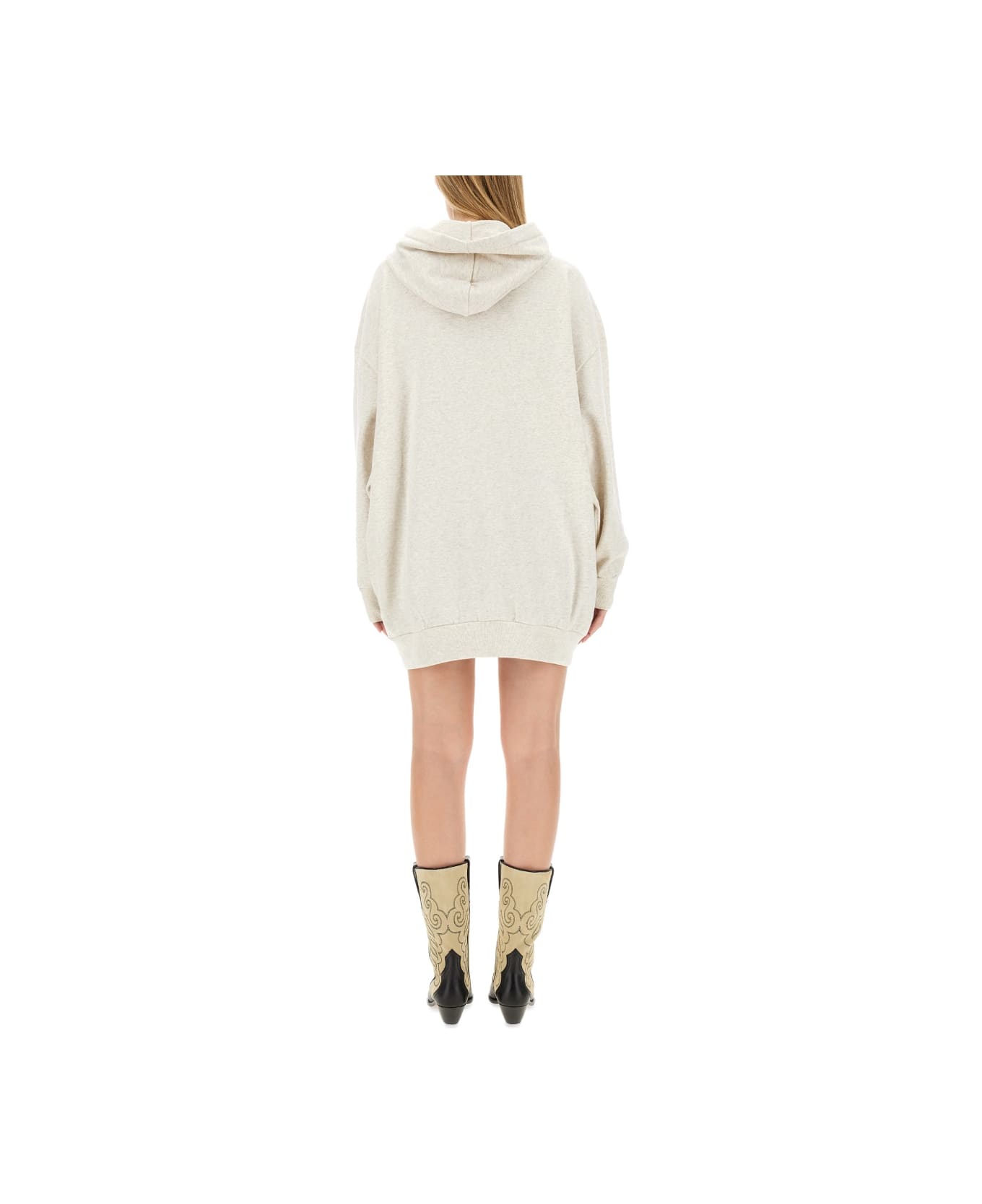 Isabel Marant Oversized Hoodie With Contrasting Logo Print - Beige フリース