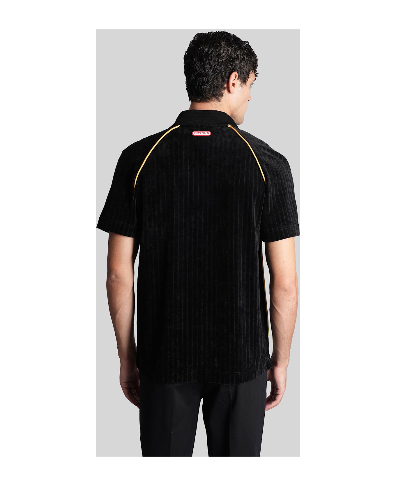 Casablanca Polo In Black Wool And Polyester - black