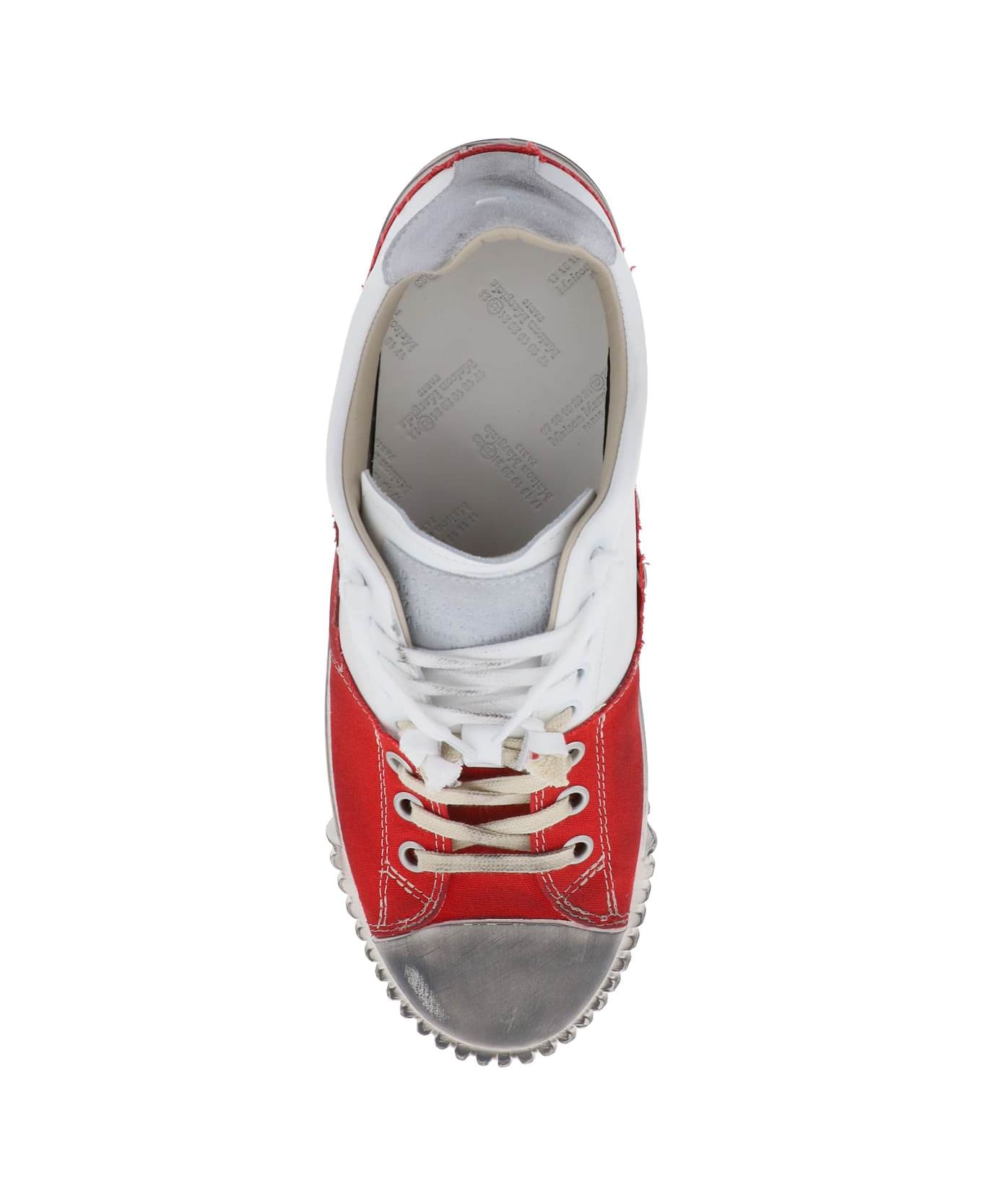 Maison Margiela New Evolution Panelled Sneakers - RED WHITE (White) スニーカー