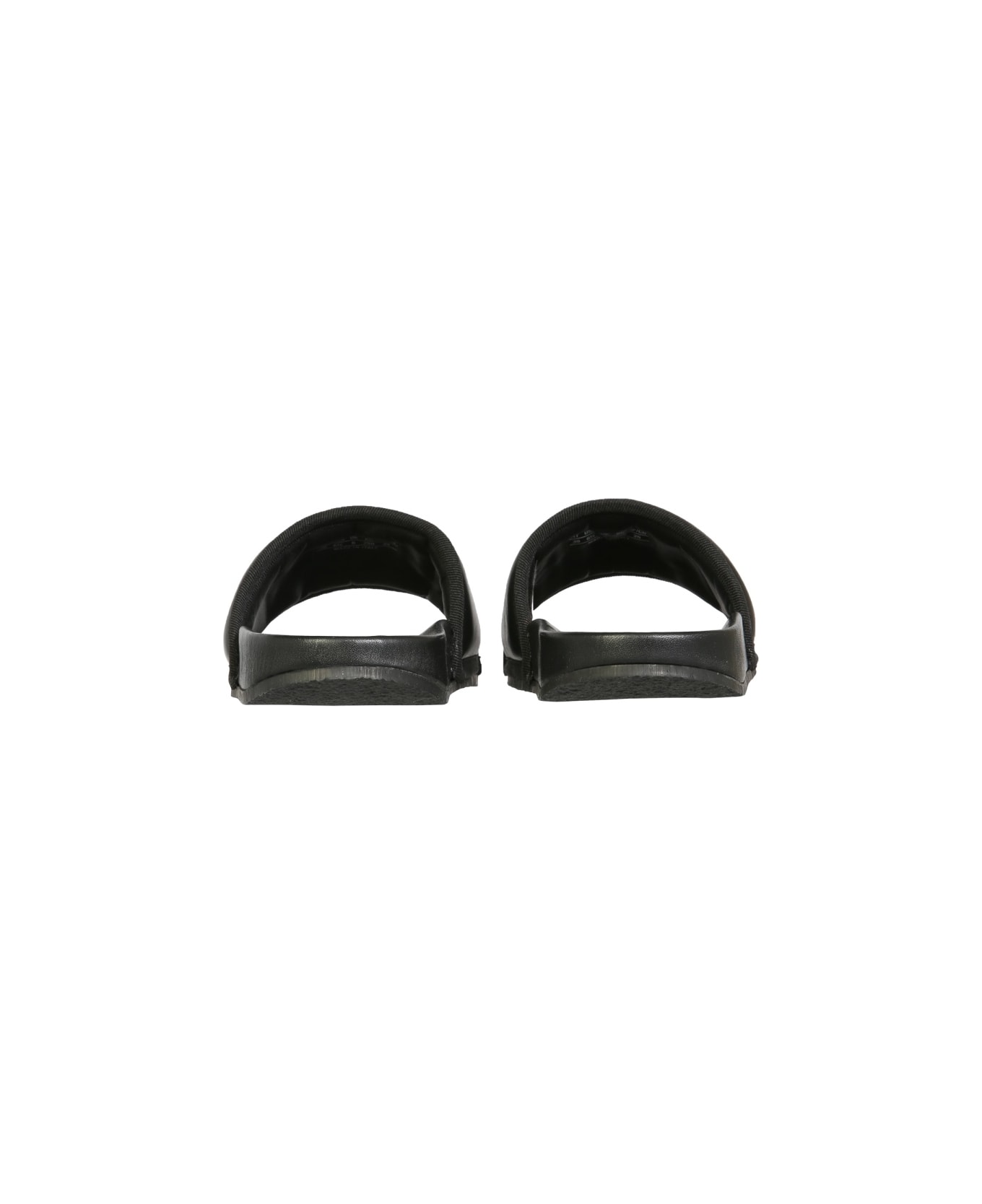 AMBUSH Leather Slide Sandals - BLACK