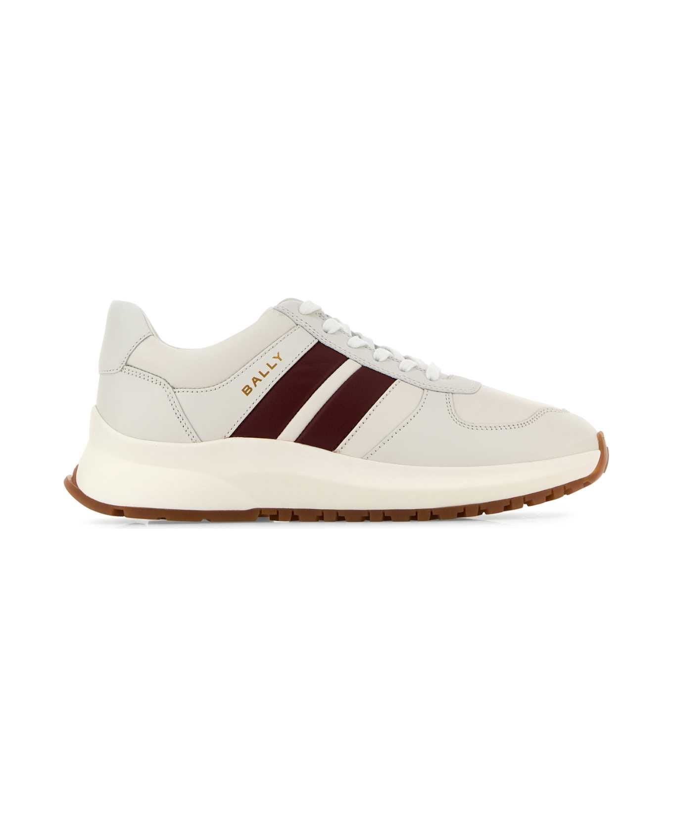 Bally White Leather Darsyl Sneakers - WHITEBREDWHITE