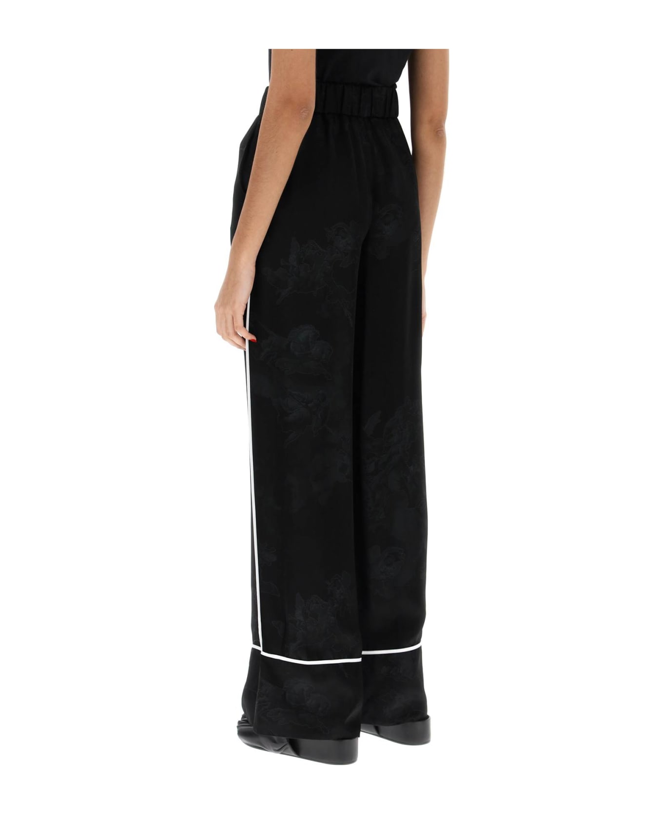 Off-White Embroidered San Palazzo Pant - BLACK (Black) ボトムス