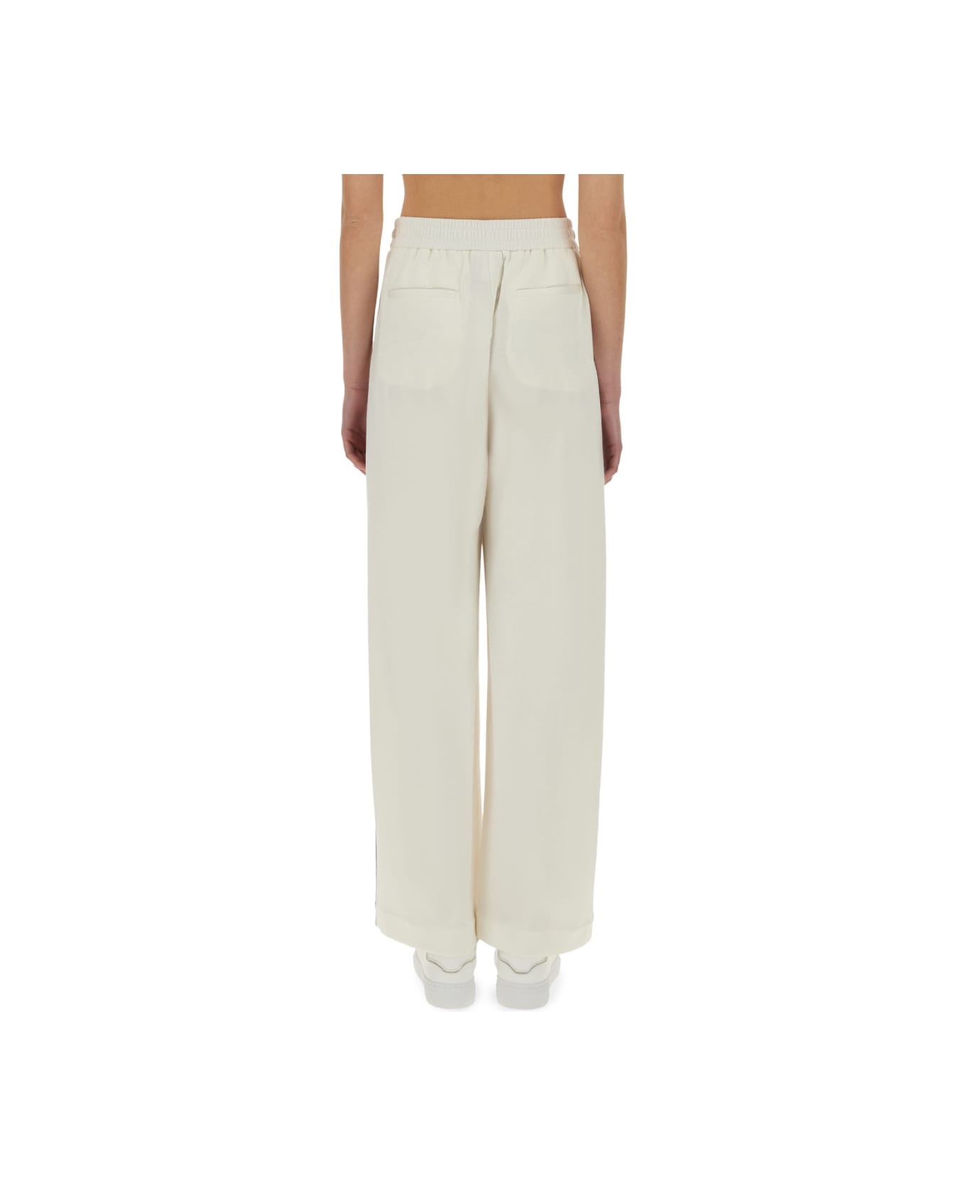 Brunello Cucinelli Track Pants With Necklace - IVORY