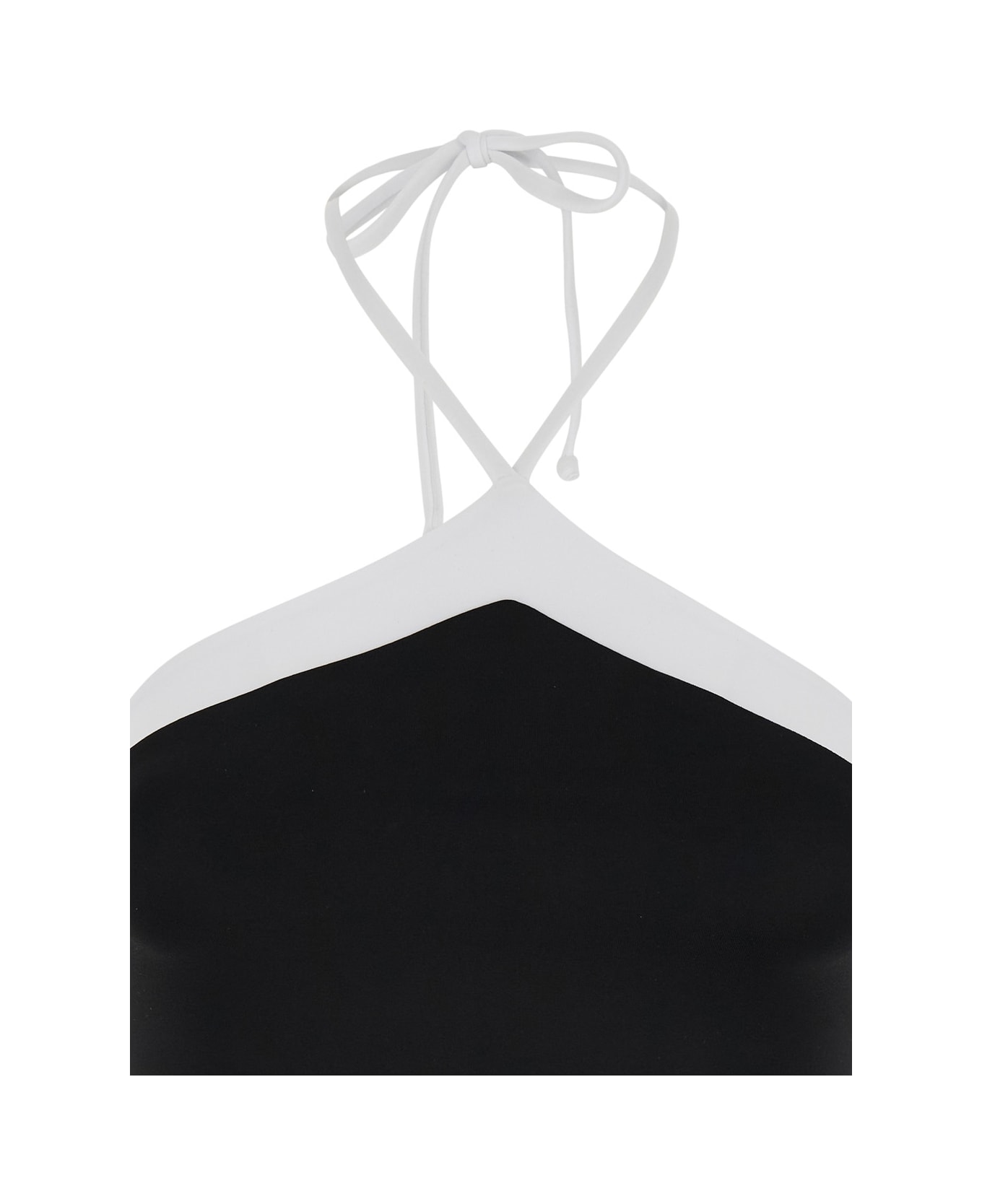 Anjuna Black And White 'charlie' Swimsuit In Techno Fabric Stretch Woman - White