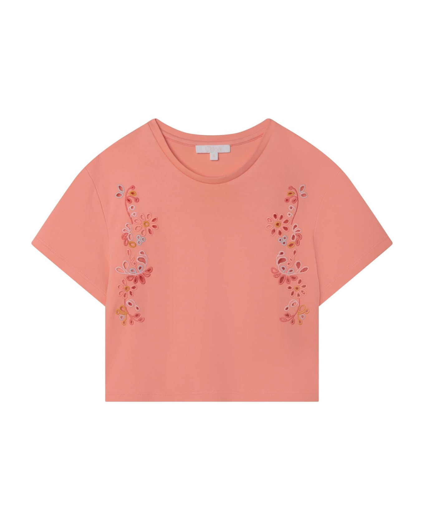 Chloé Broderie Anglaise Lace T-shirt - C Albicocca Tシャツ＆ポロシャツ