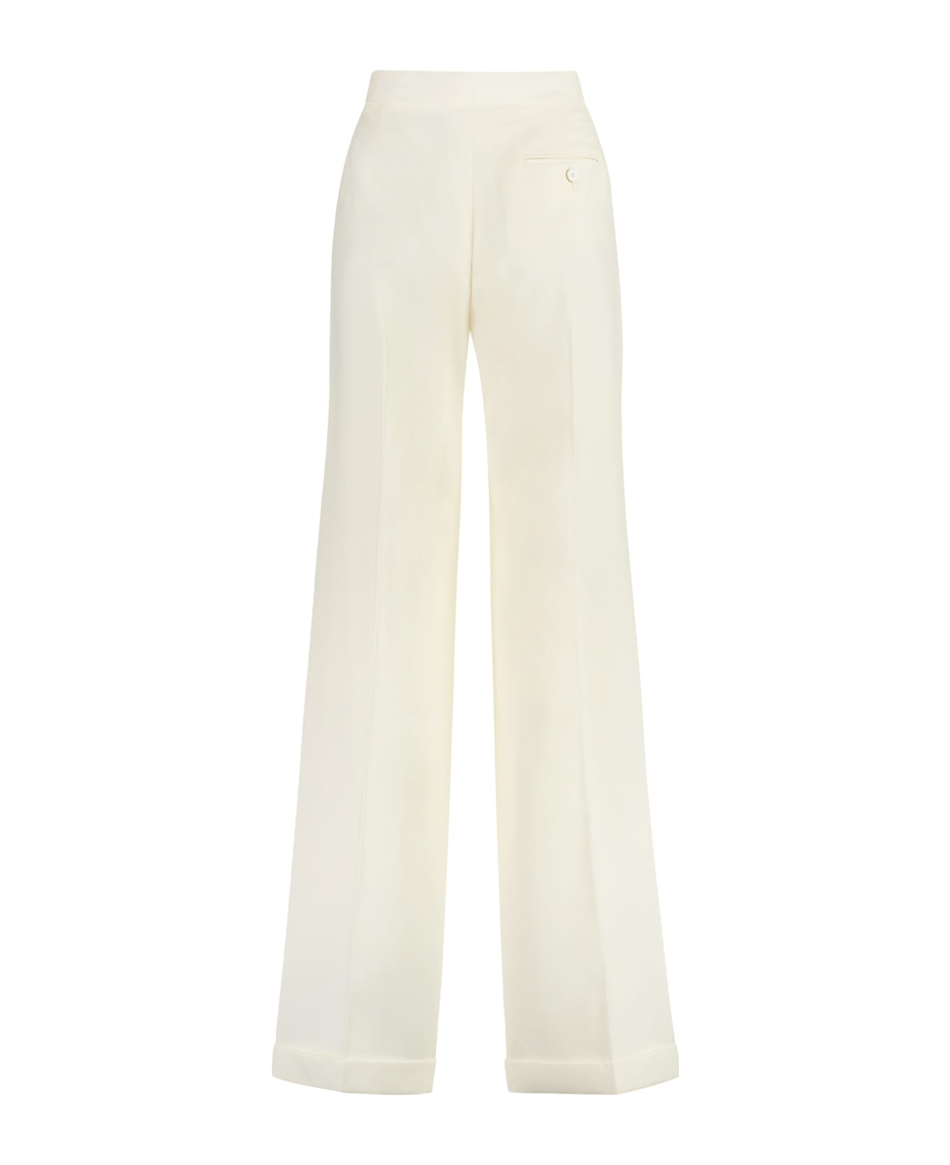 Alexander McQueen Wool Wide-leg Trousers - Ivory