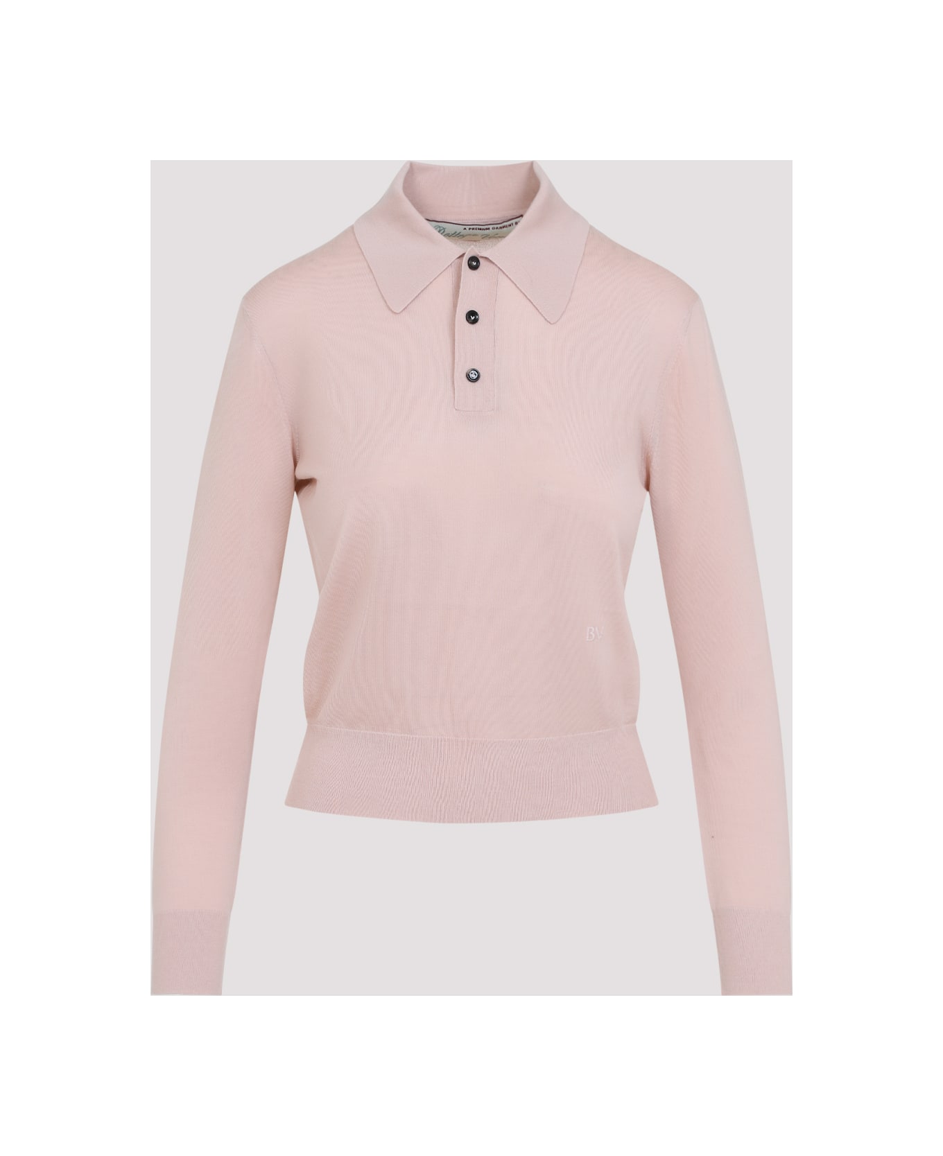 Bottega Veneta Long Sleeve Polo Top - Cameo