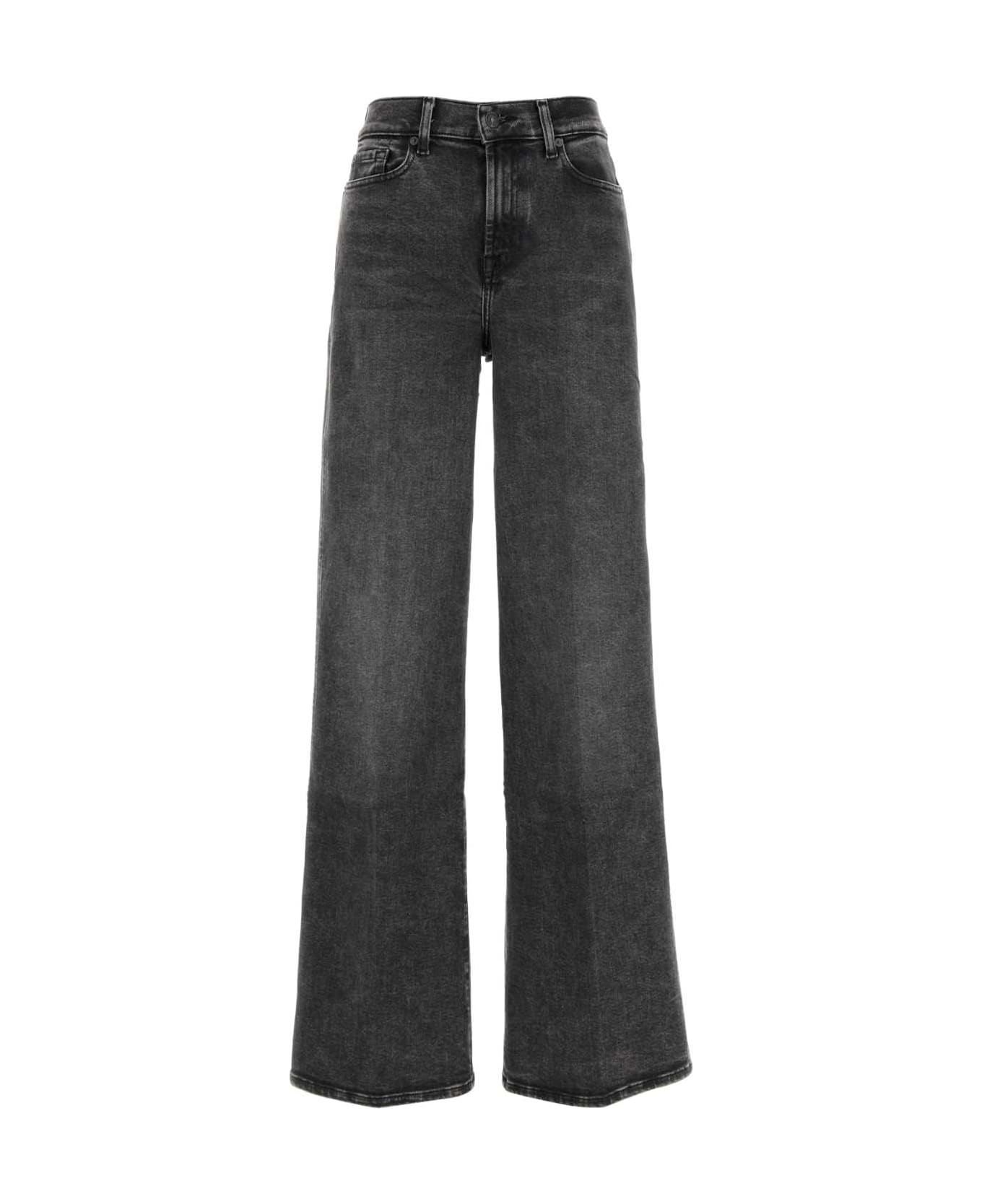 7 For All Mankind Slate Stretch Denim Lotta Jeans - BLACK