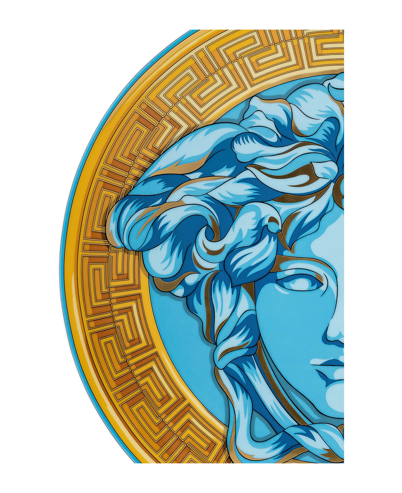 Versace Piatto Segnaposto In Medusa Amplified Cm 33 - Azzurro