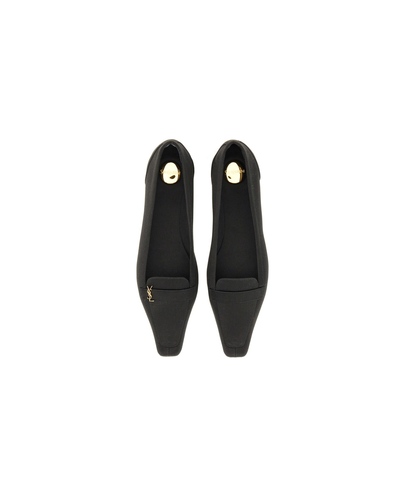 Saint Laurent Crepe Satin 
poppy
 Ballerina - BLACK