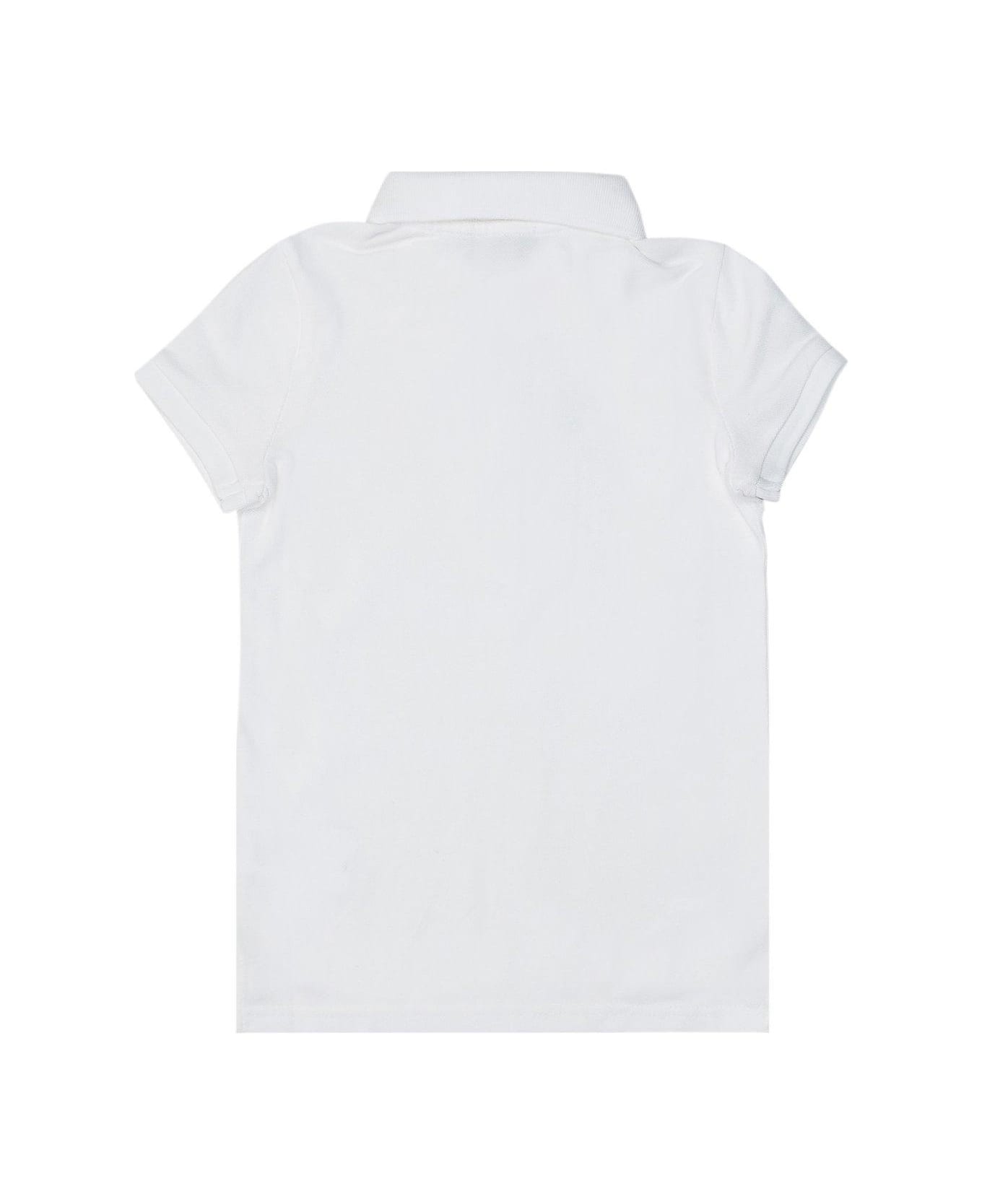 Ralph Lauren Logo Embroidered Short Sleeved Polo Shirt - WHITE