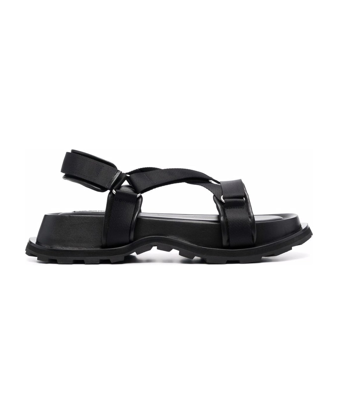 Jil Sander Velcro Strap Sandals - Black