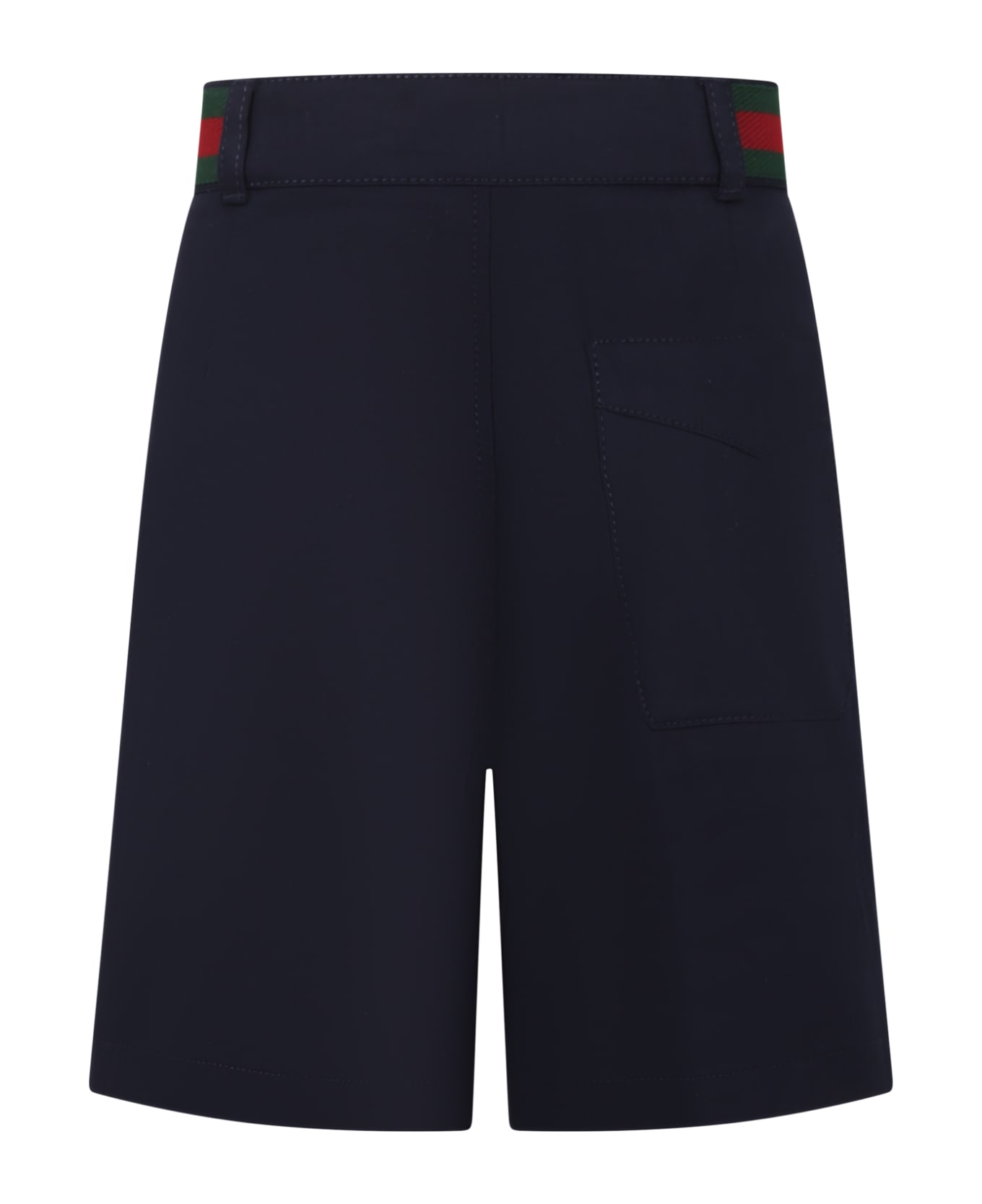 Gucci Blue Shorts For Boy With Double G - Blue ボトムス