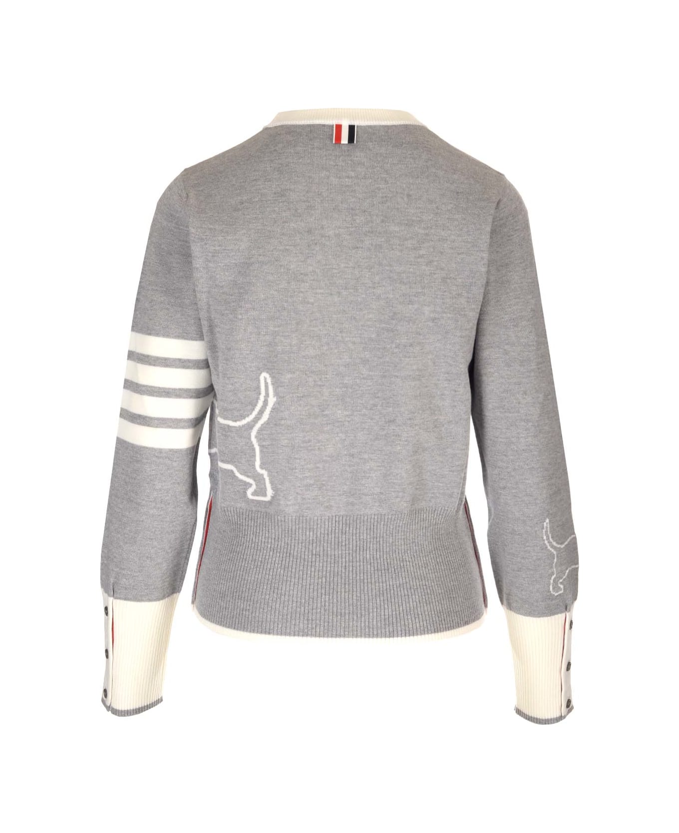 Thom Browne Merino Wool Crew-neck Sweater - Gray ニットウェア