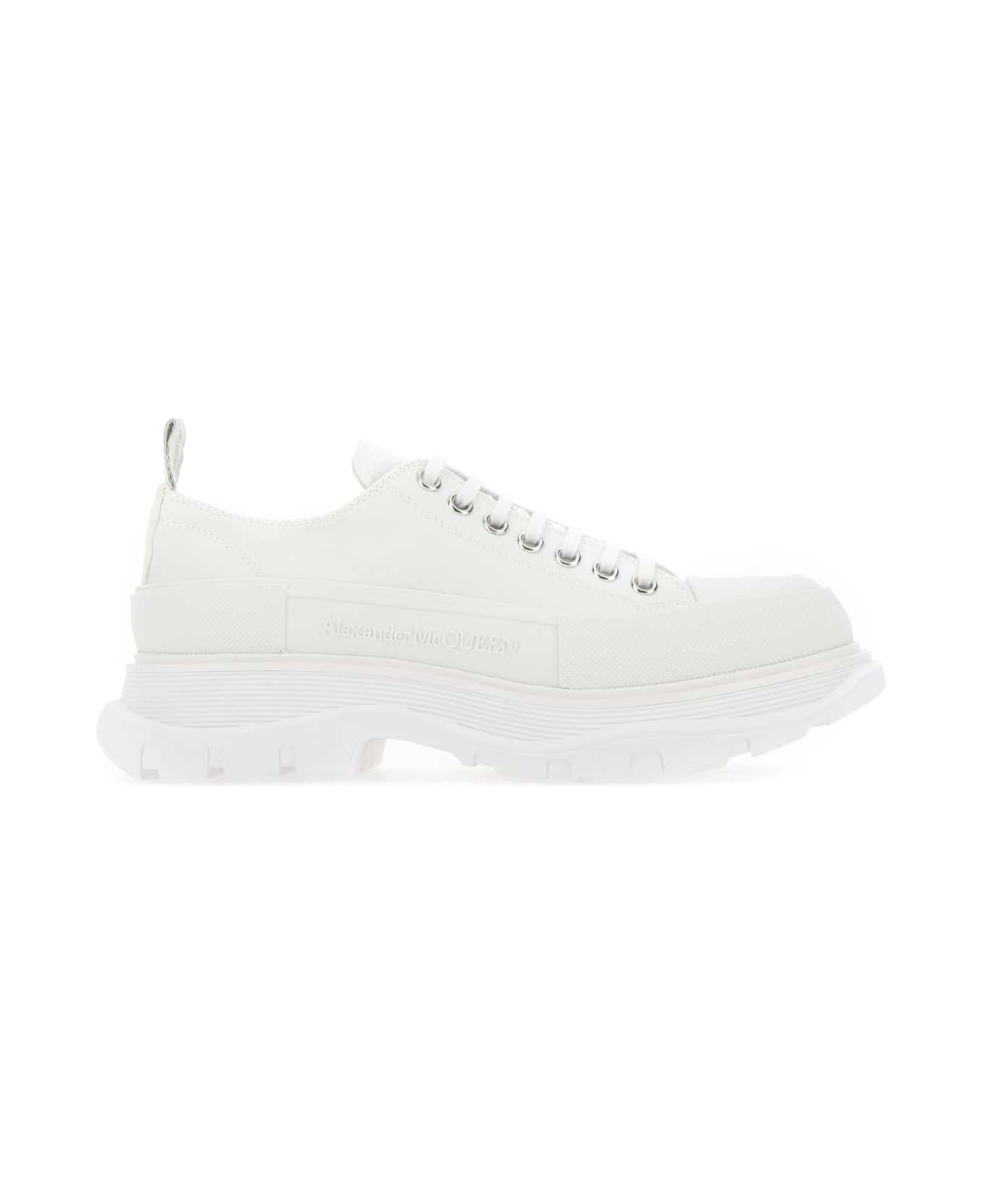 Alexander McQueen White Canvas Tread Slick Sneakers - 9000