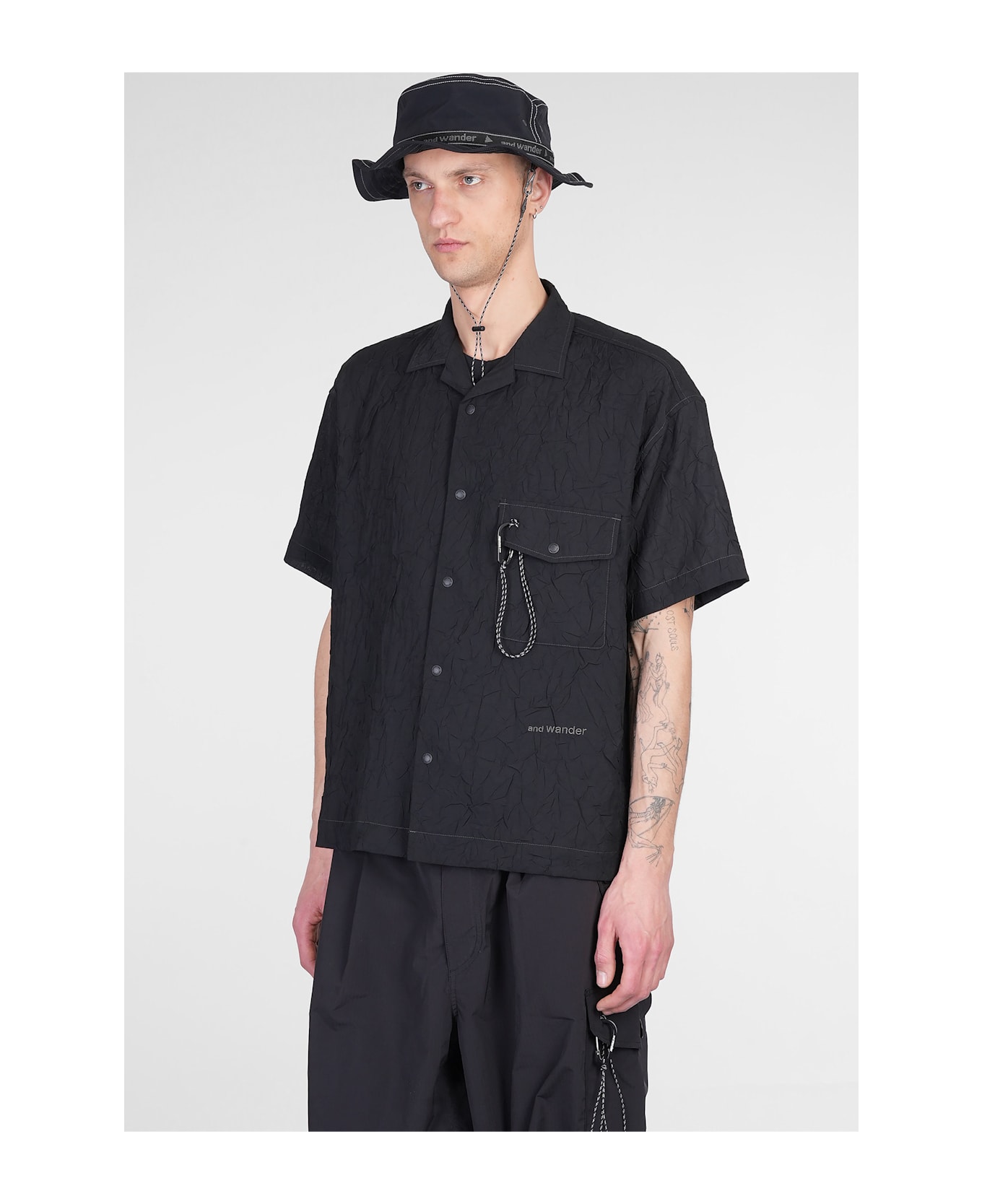 And Wander Shirt In Black Polyester - black