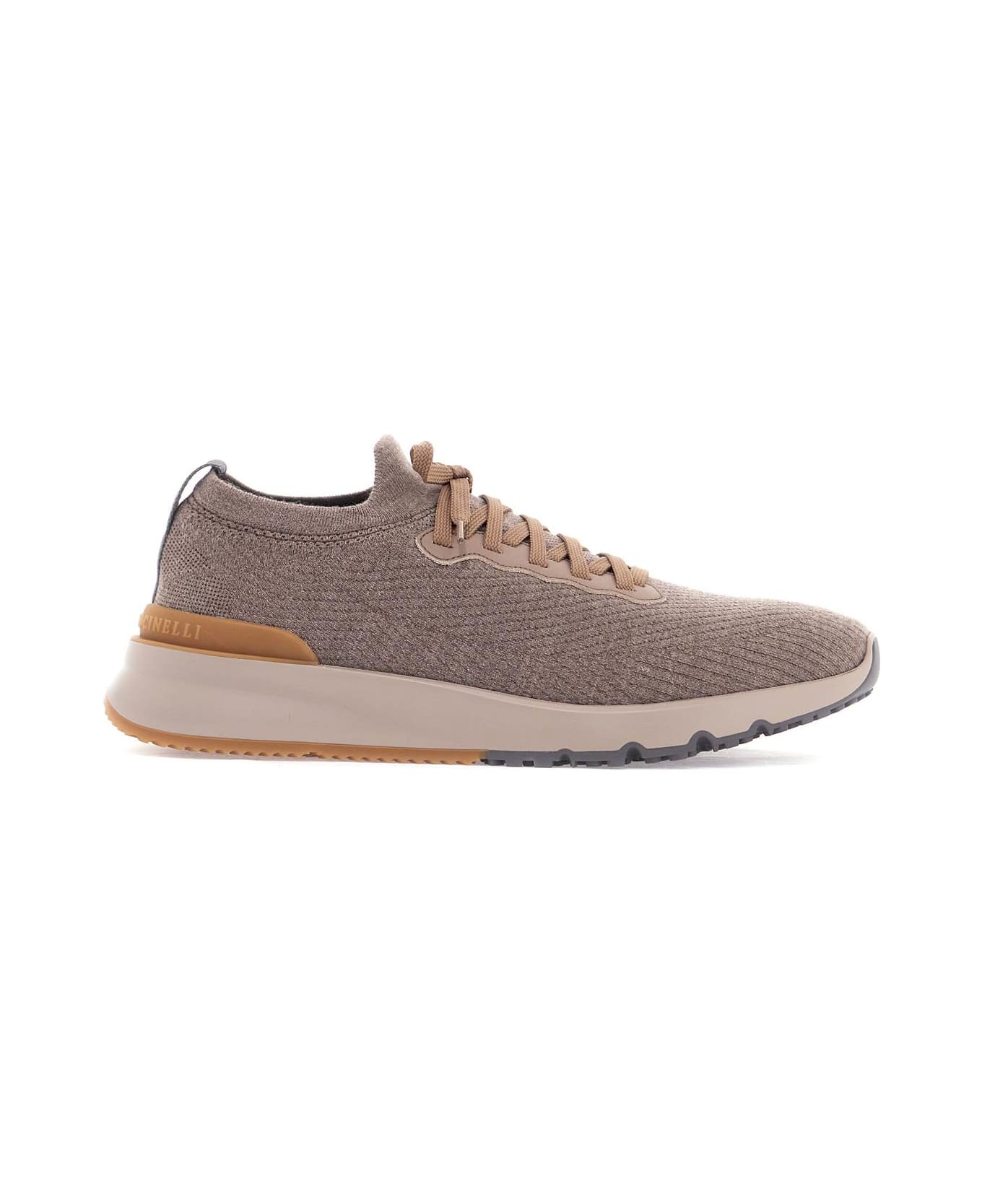Brunello Cucinelli Knitted Wool Sneakers For Comfortable And - Dove Grey