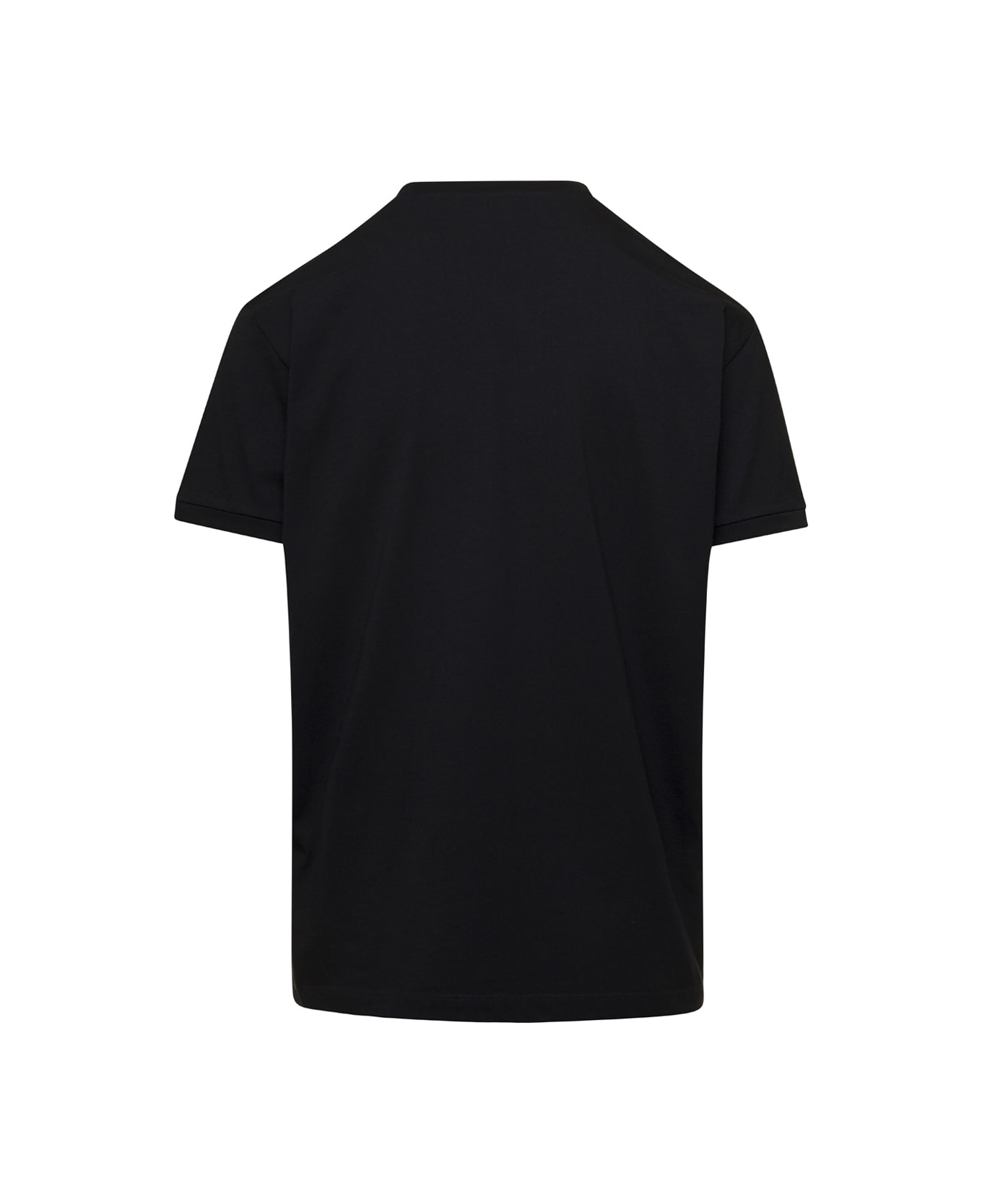 Dsquared2 Black Crewneck T-shirt With Logo Print In Cotton Man - Black