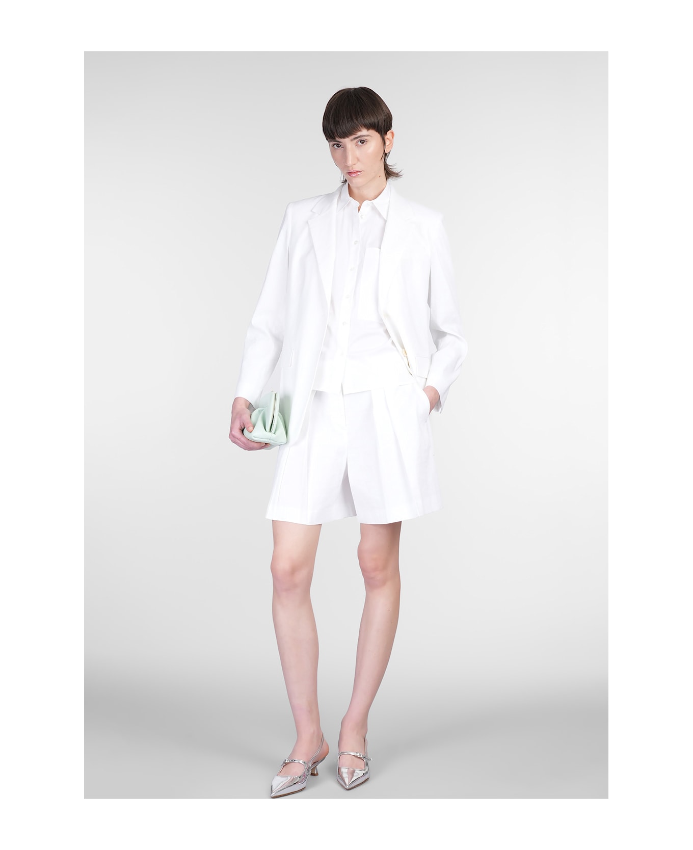 Theory Blazer In White Linen - white