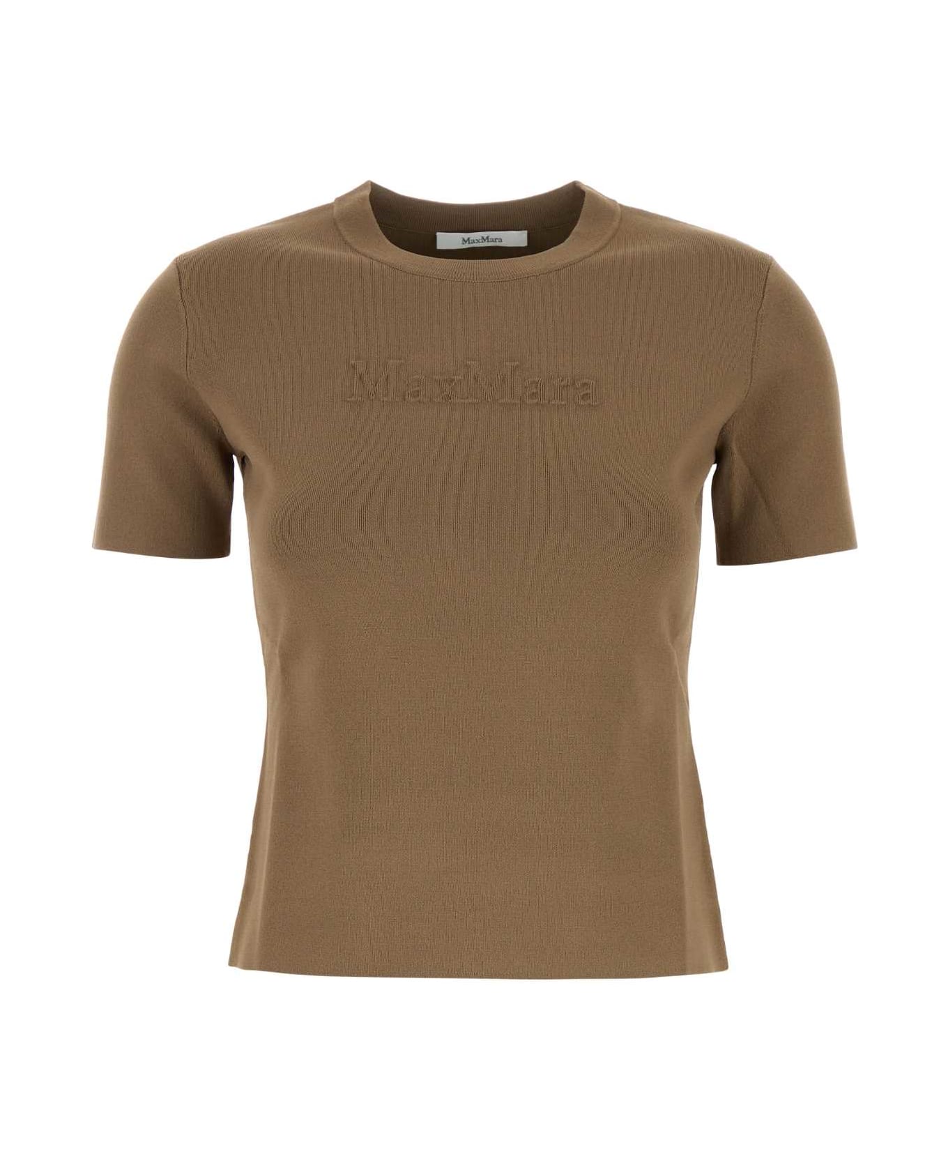 Max Mara Biscuit Viscose Blend Adelio T-shirt - NOCCIOLA
