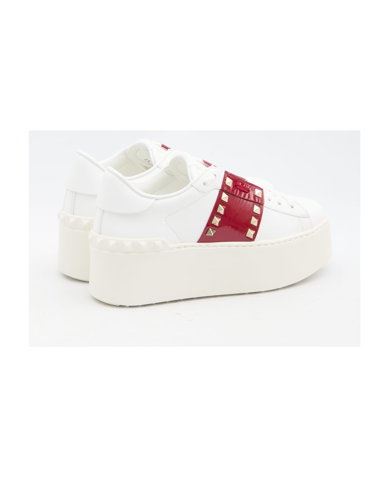 Valentino Garavani Flatform Rockstud Untitled Sneakers - WHITE