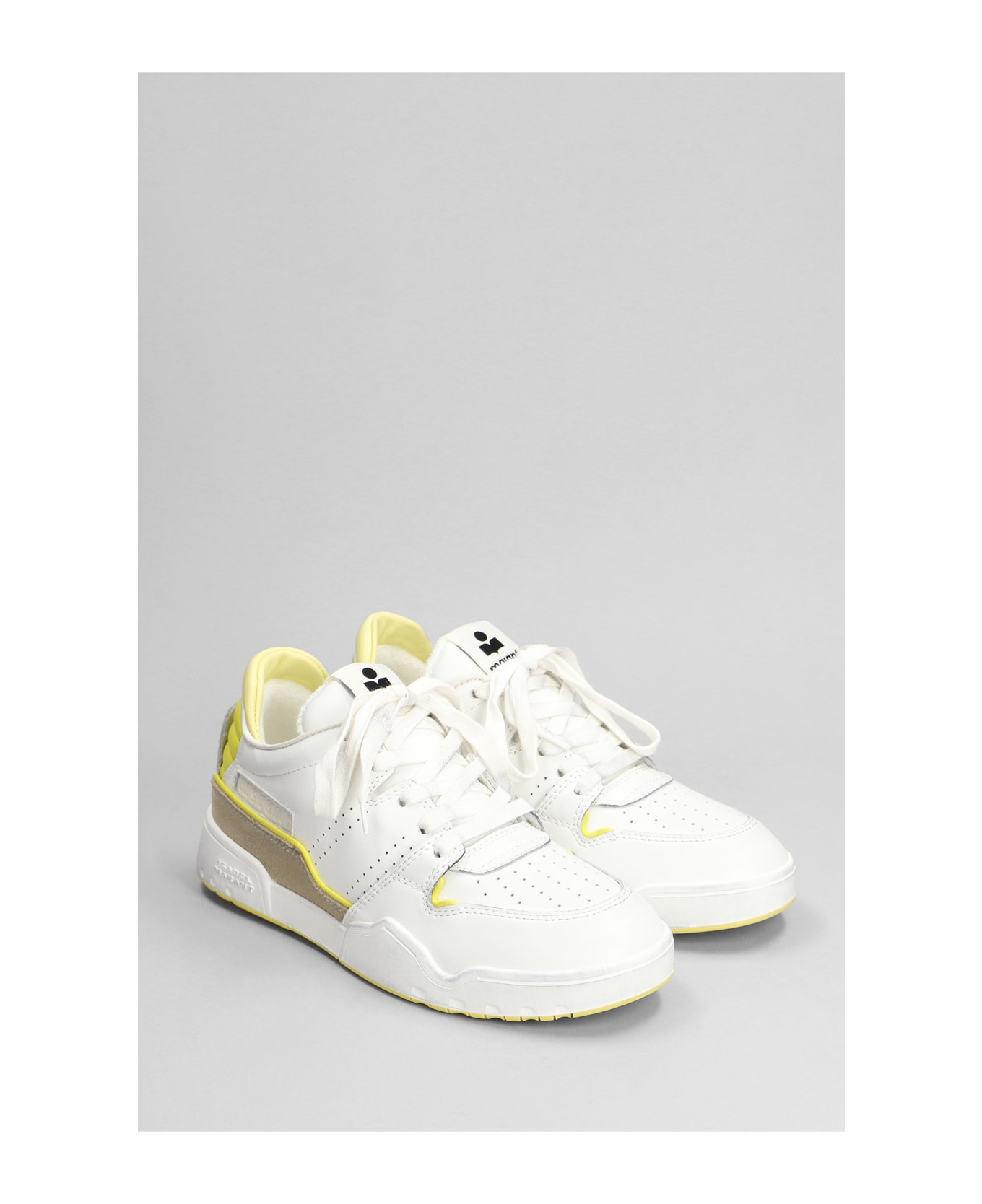 Isabel Marant Emree Sneakers In White Suede And Leather - Liye Light Yellow