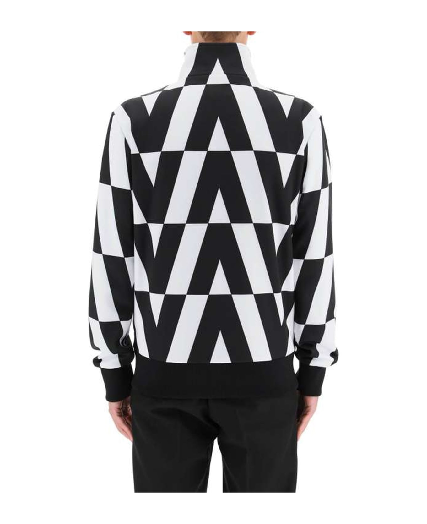 Valentino Logo Zipped Sweatshirt - Black