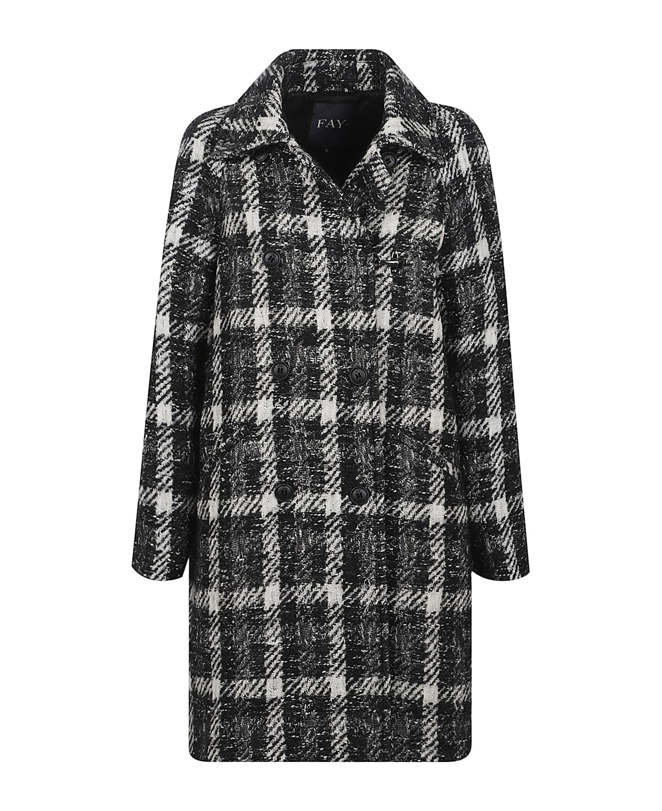 Fay Double Breasted Jacqueline Coat - Black