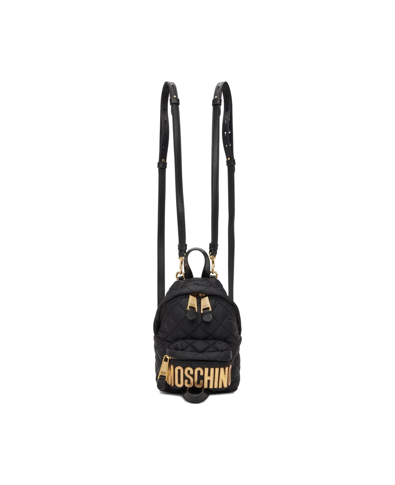 Moschino Mini Quilted Backpack - BLACK