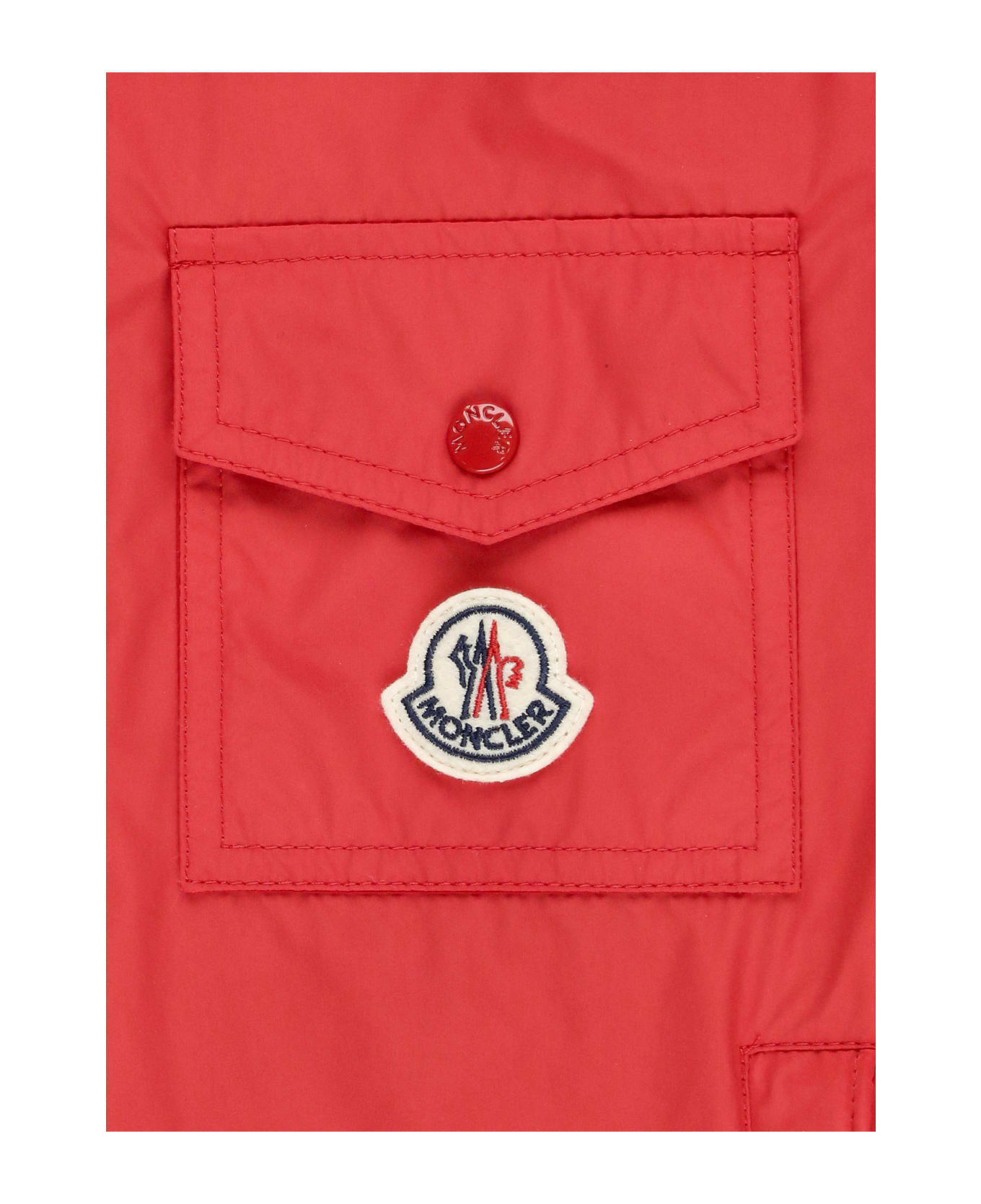 Moncler Jacket With Logo - Red