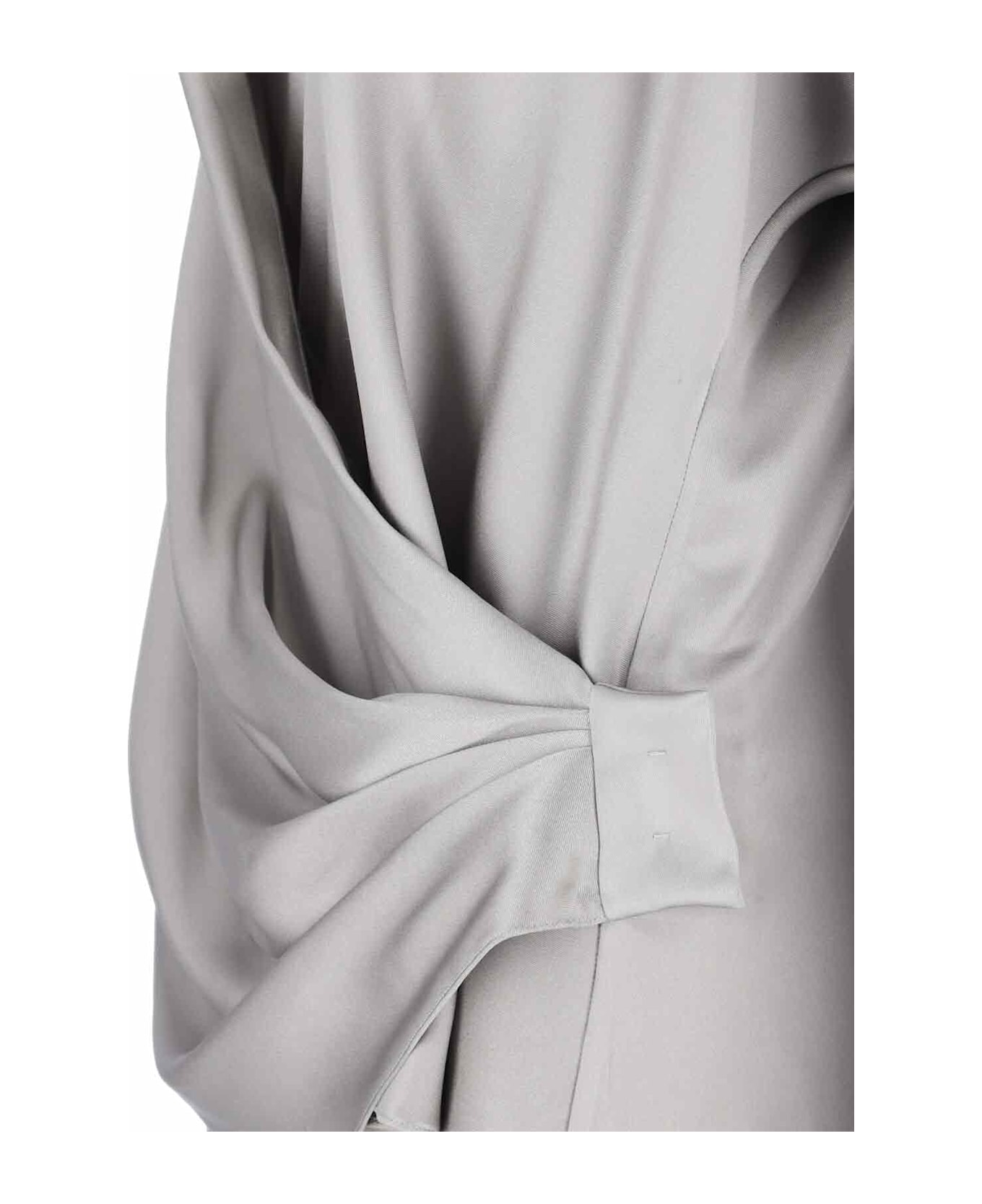 Giorgio Armani Asymmetrical Silk Shirt - Gray