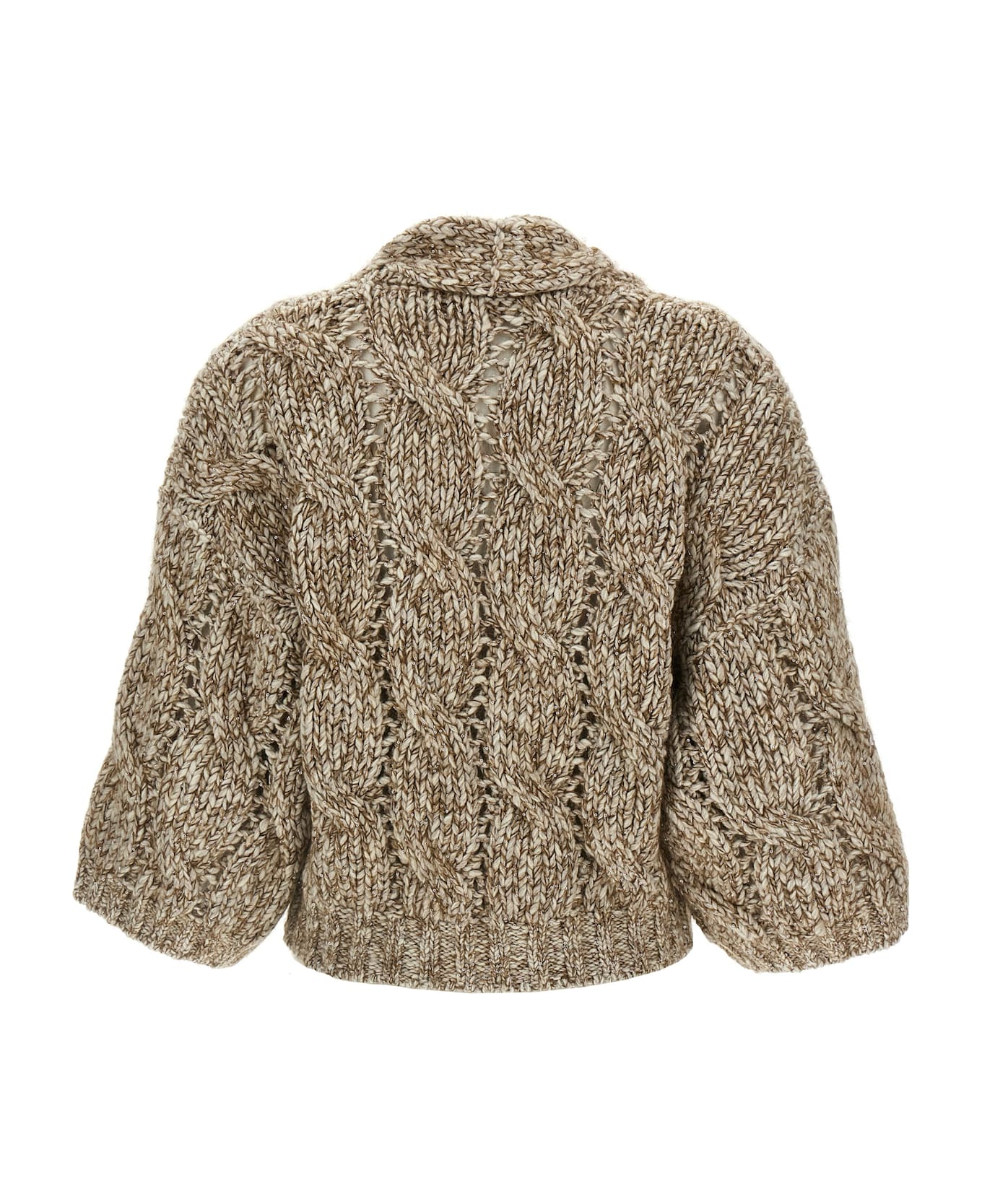 Brunello Cucinelli Short-sleeved Cardigan - Beige