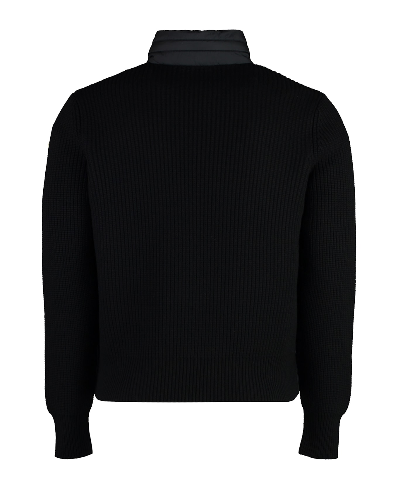 Moncler Cardigan With Padded Front Panel - black