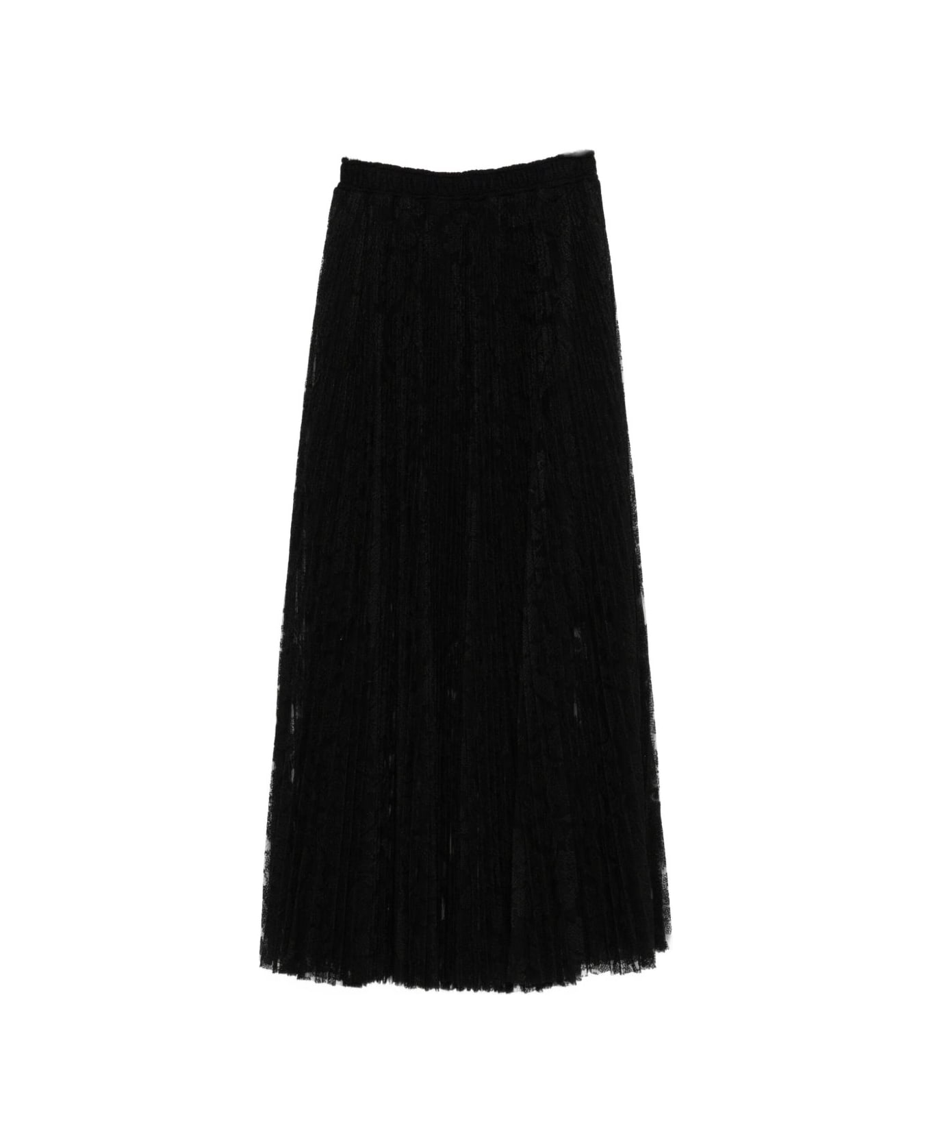 Ermanno Scervino Pleated Midi Skirt - Black
