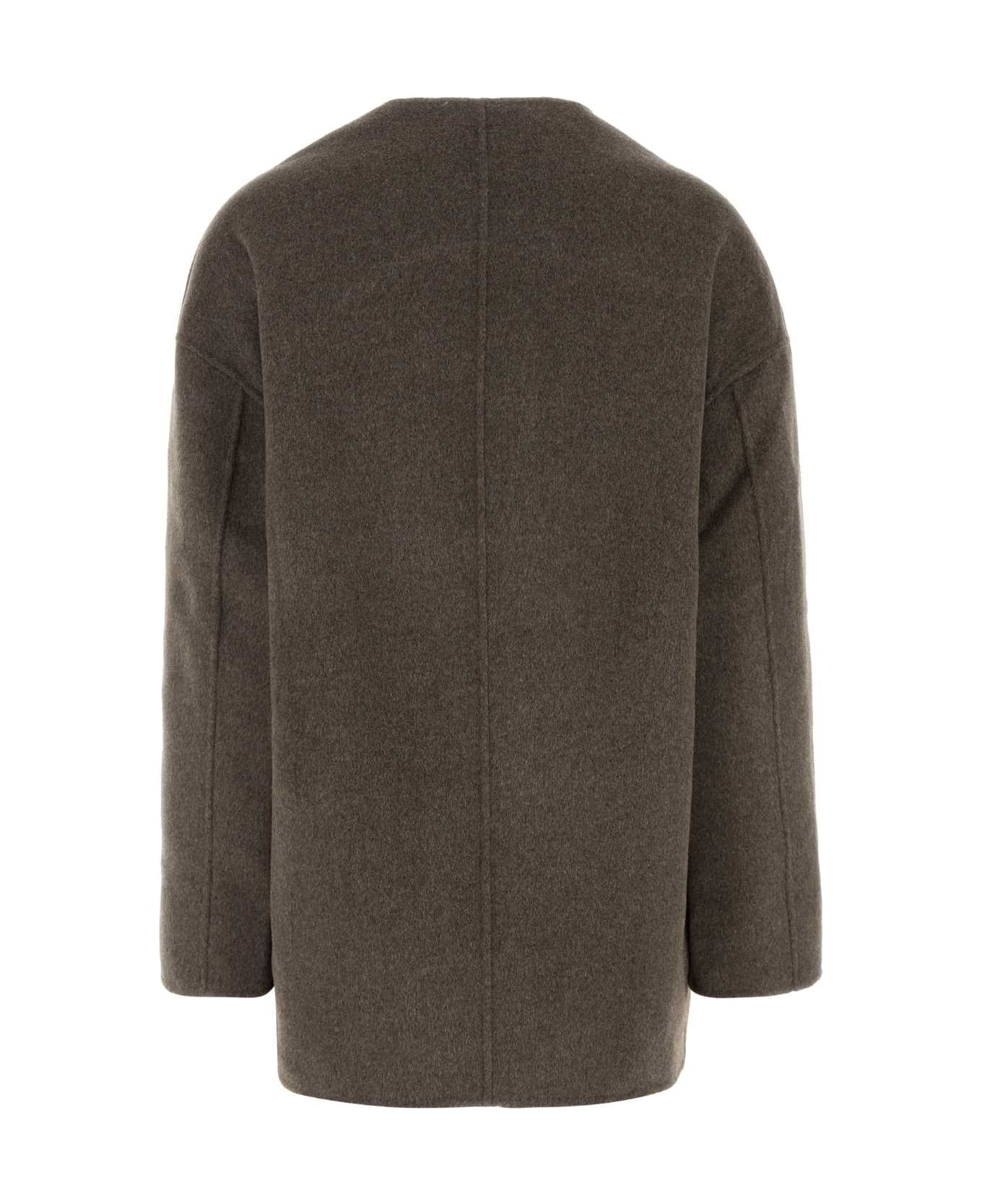 Loulou Studio Mud Flannel Dunne Jacket - TAUPEMELANGE