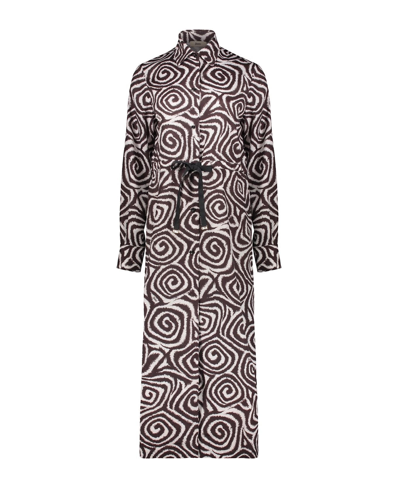 Herno Elegant Long Dress - brown