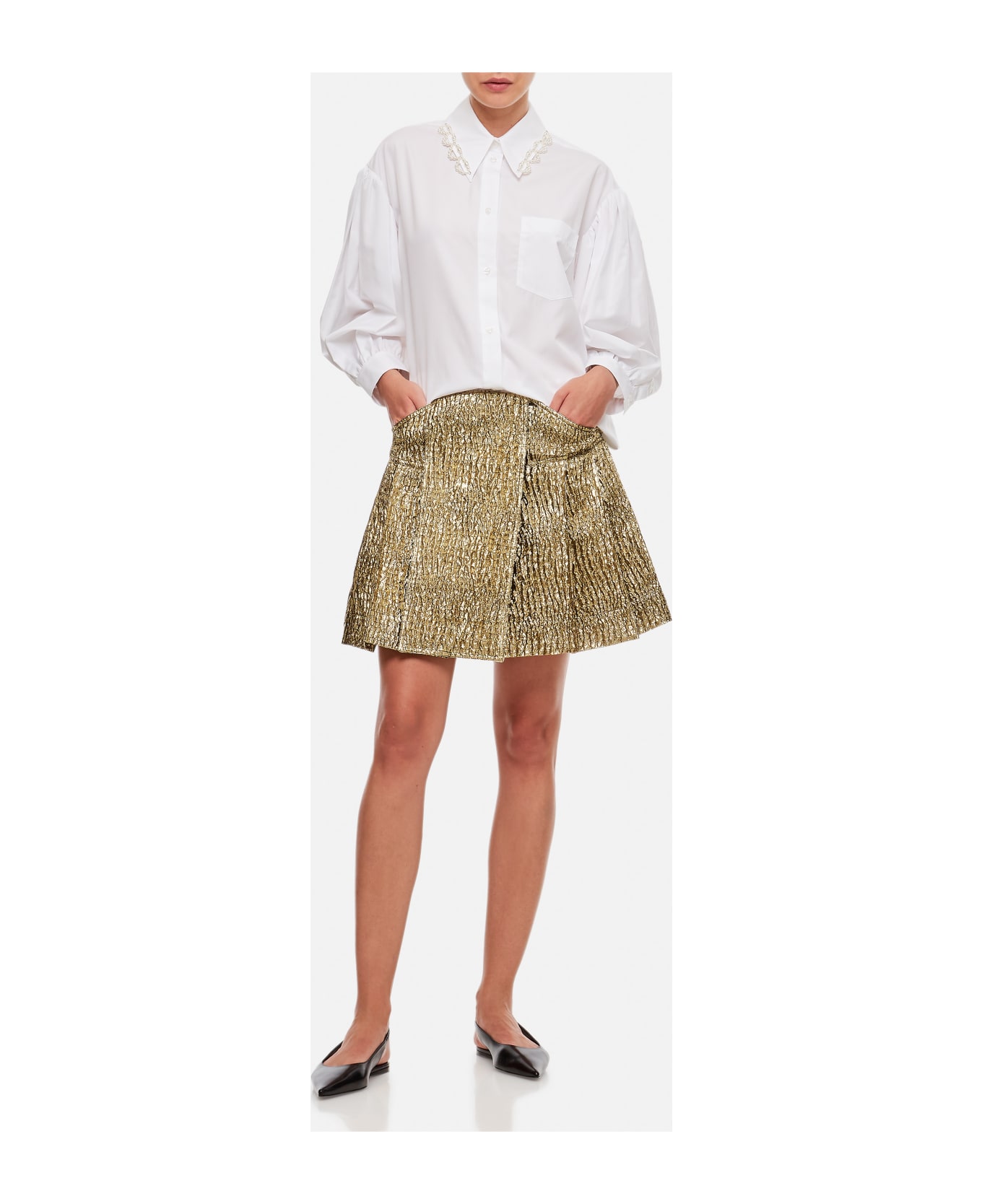 Simone Rocha Pleated Mini Kilt - Golden スカート