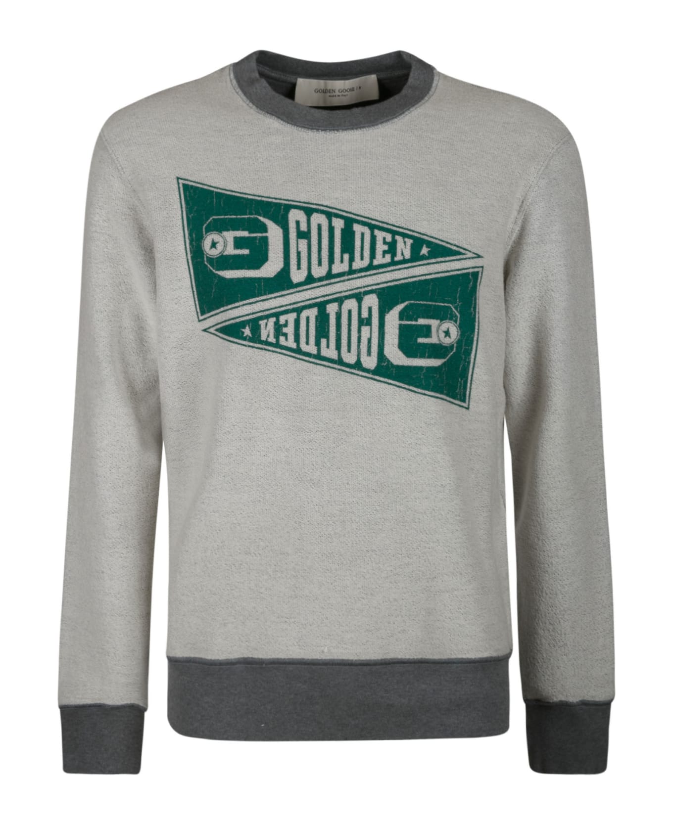Golden Goose Archibald Sweatshirt - Grey Mélange/Green