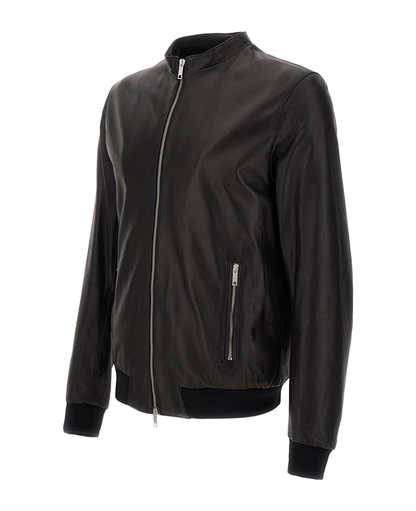 Mono "art Lucky" Leather Jacket - BLACK