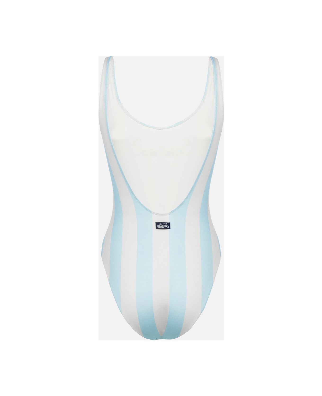 MC2 Saint Barth Woman Scoopback One Piece Swimsuit Lora With Striped Print - SKY